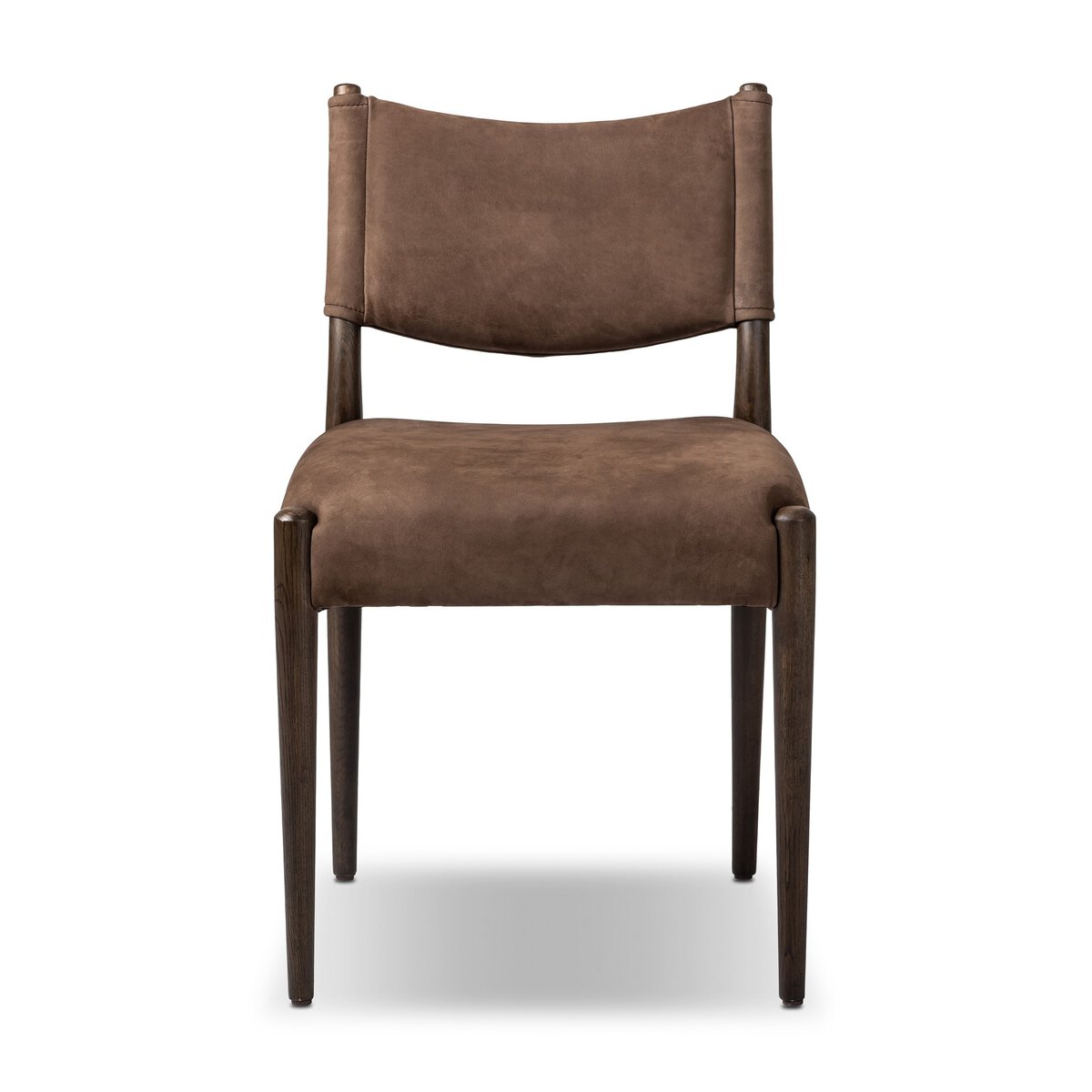 Clara Top Grain Leather Dining Chair - Nubuck Cigar