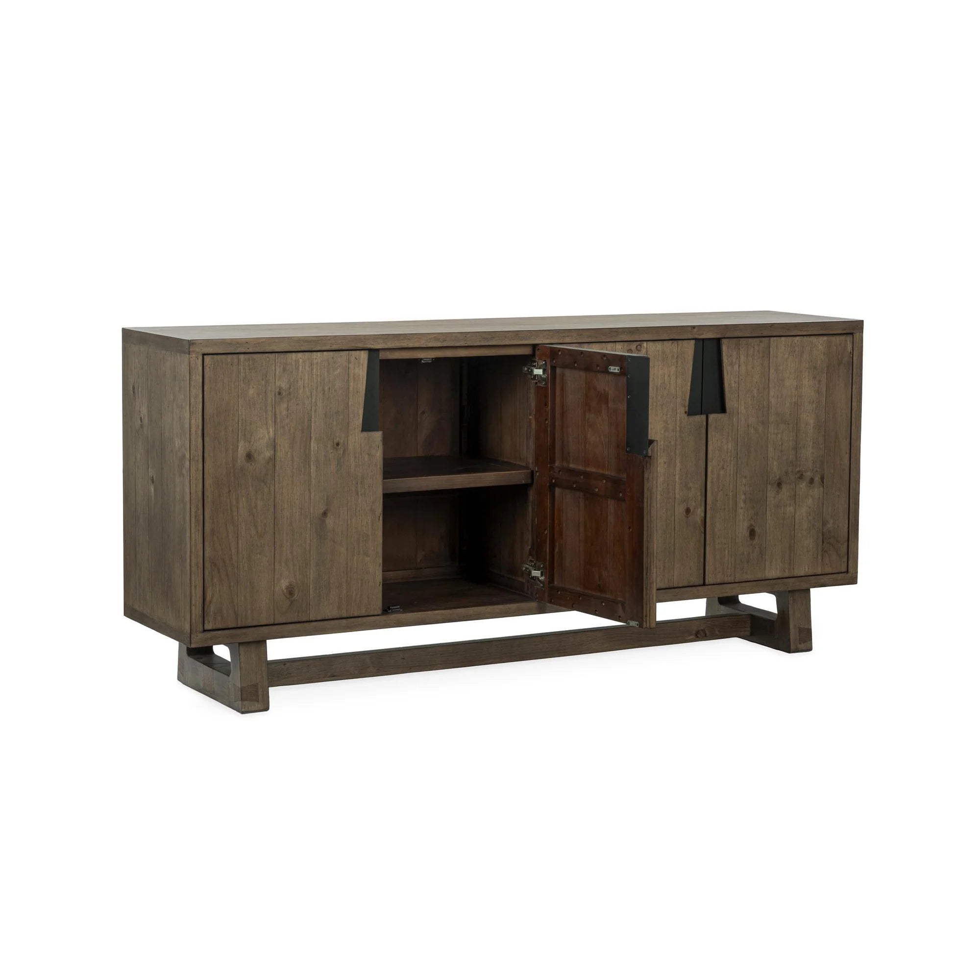 Leah 78" 4 Door Reclaimed Pine Sideboard - Smoke Brown