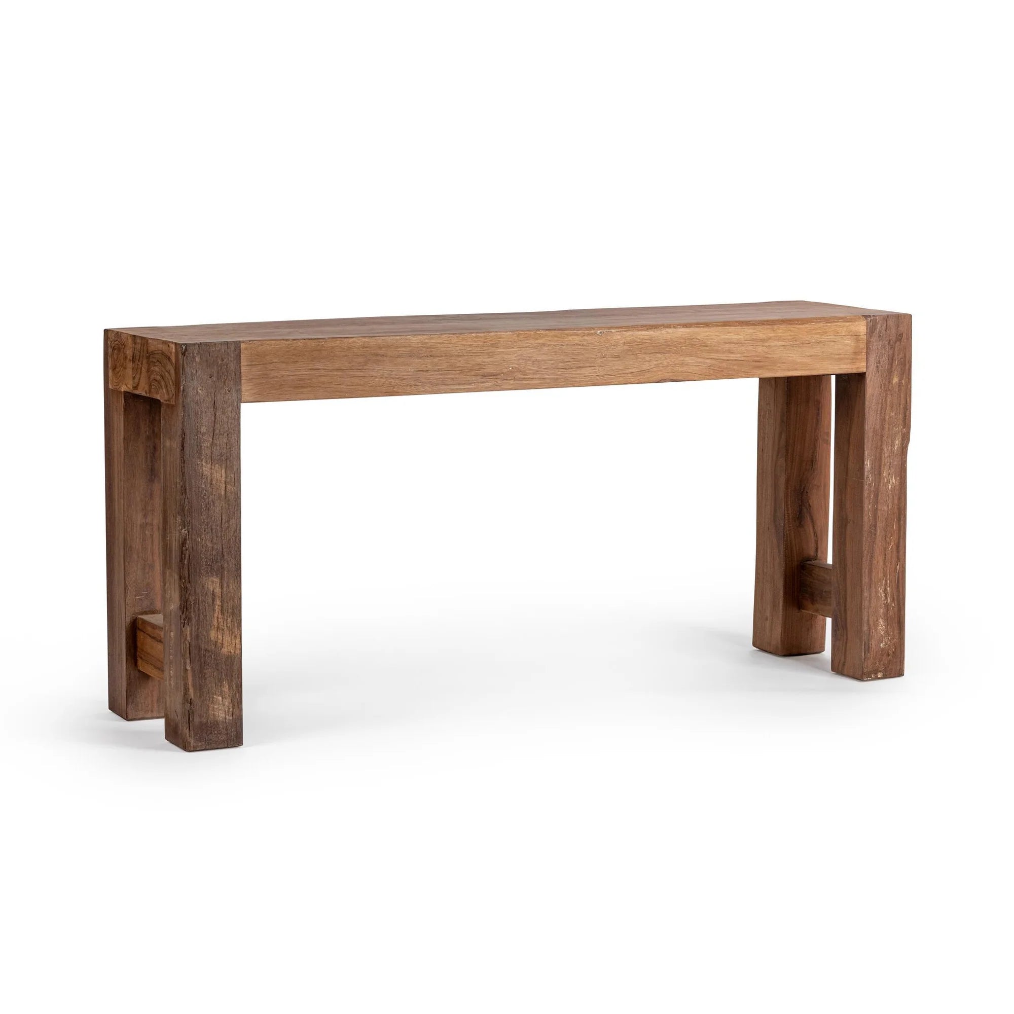 Leon 68" Reclaimed Oak Console Table - Dark Natural