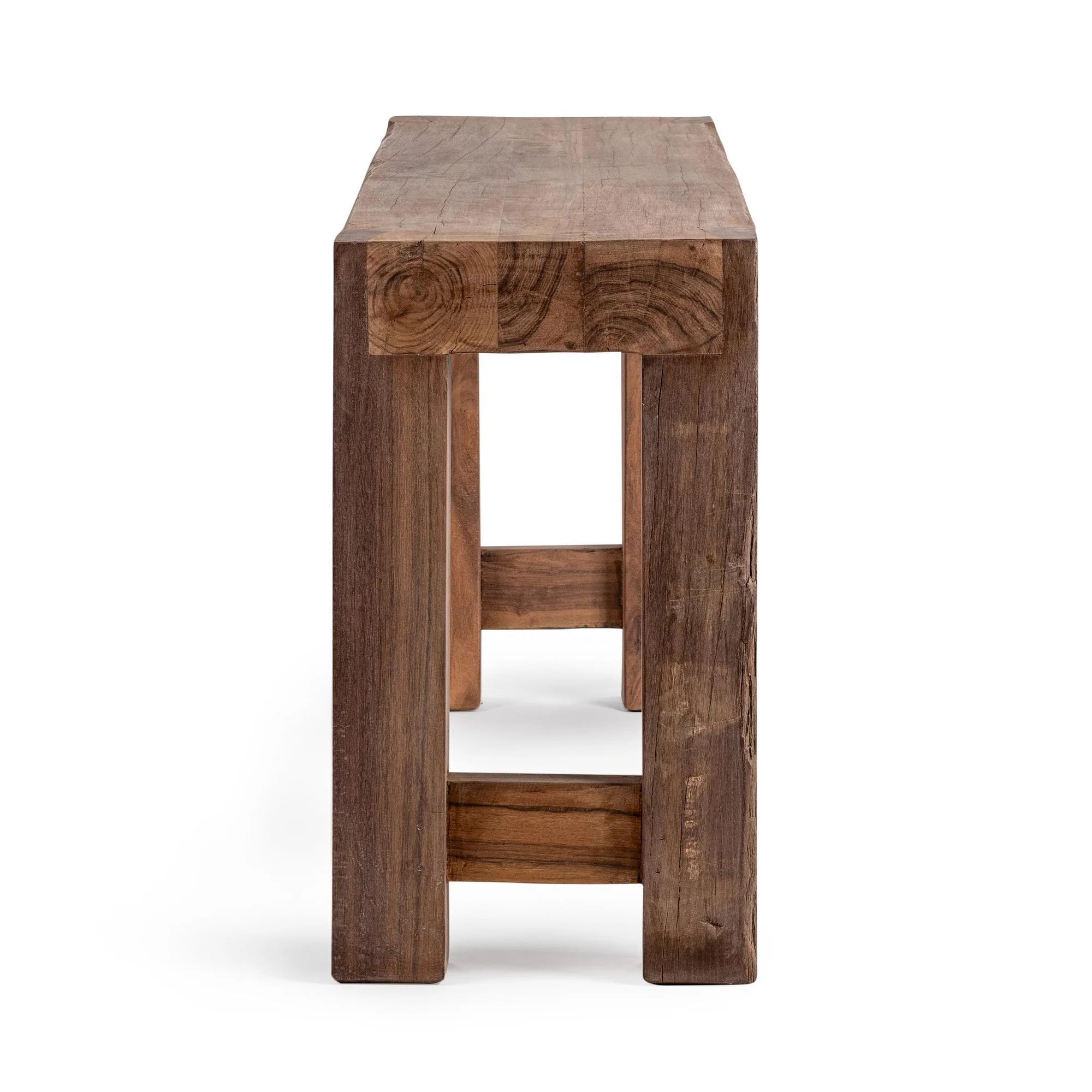 Leon 68" Reclaimed Oak Console Table - Dark Natural