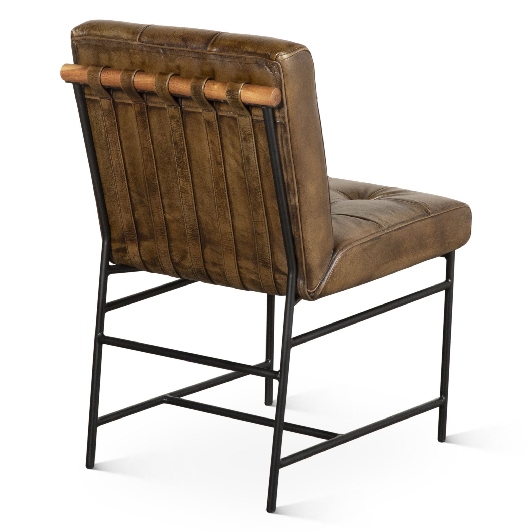 Elliott Top Grain Leather Dining Chair - Antique Whiskey
