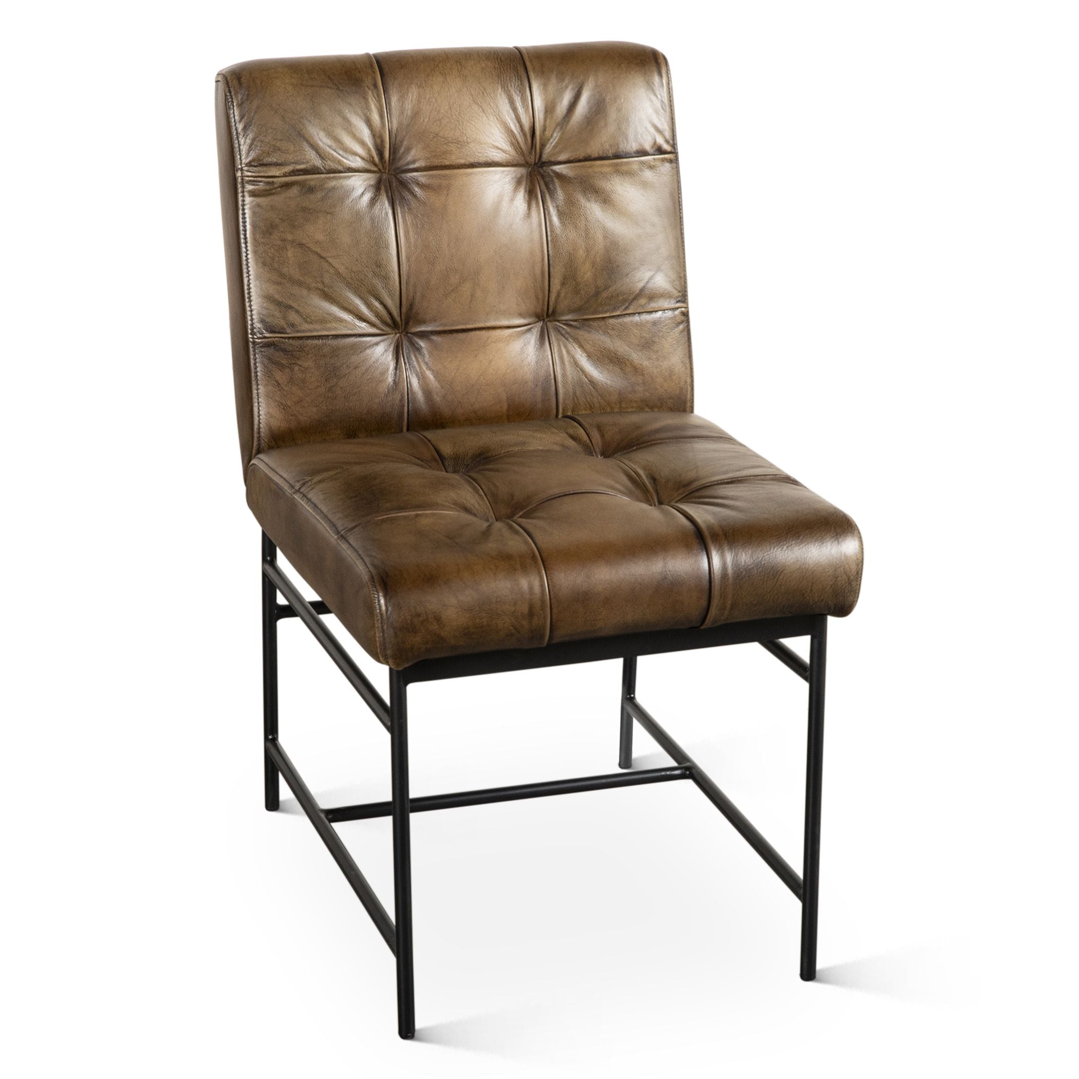 Elliott Top Grain Leather Dining Chair - Antique Whiskey