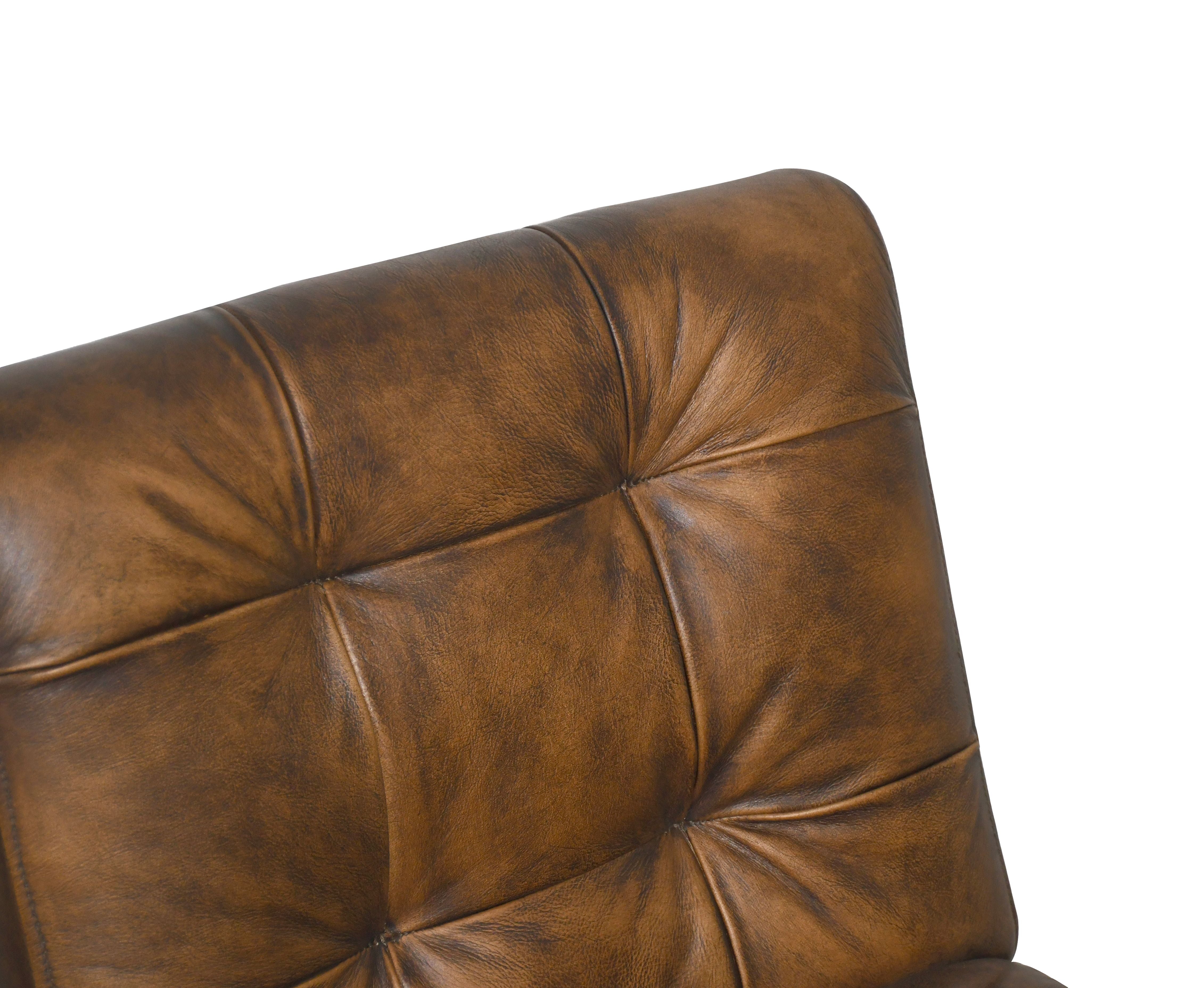 Elliott Top Grain Leather Dining Chair - Antique Whiskey