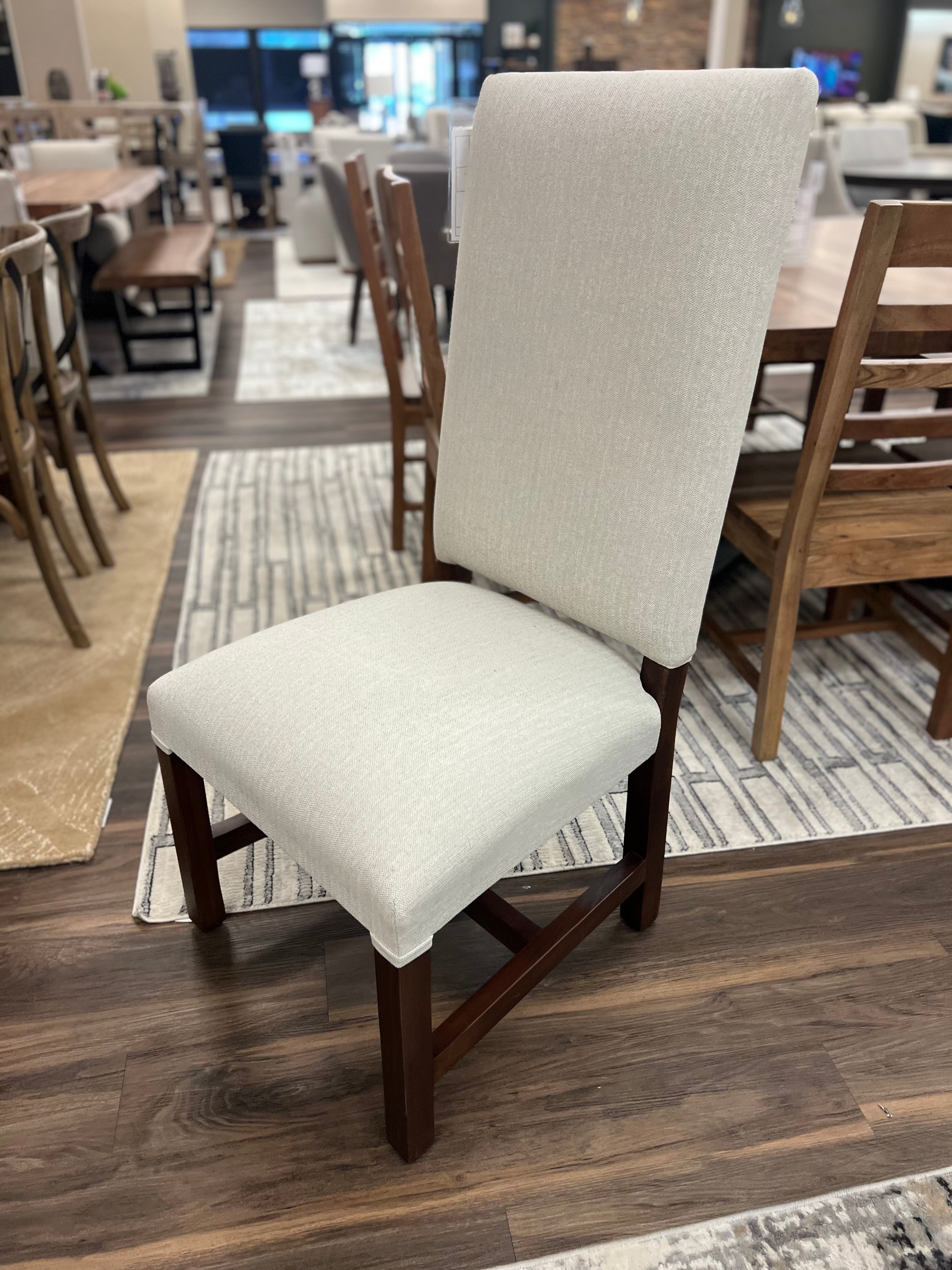Jeremiah Dining End Chair - Performance Ecru + Natural + Smoke