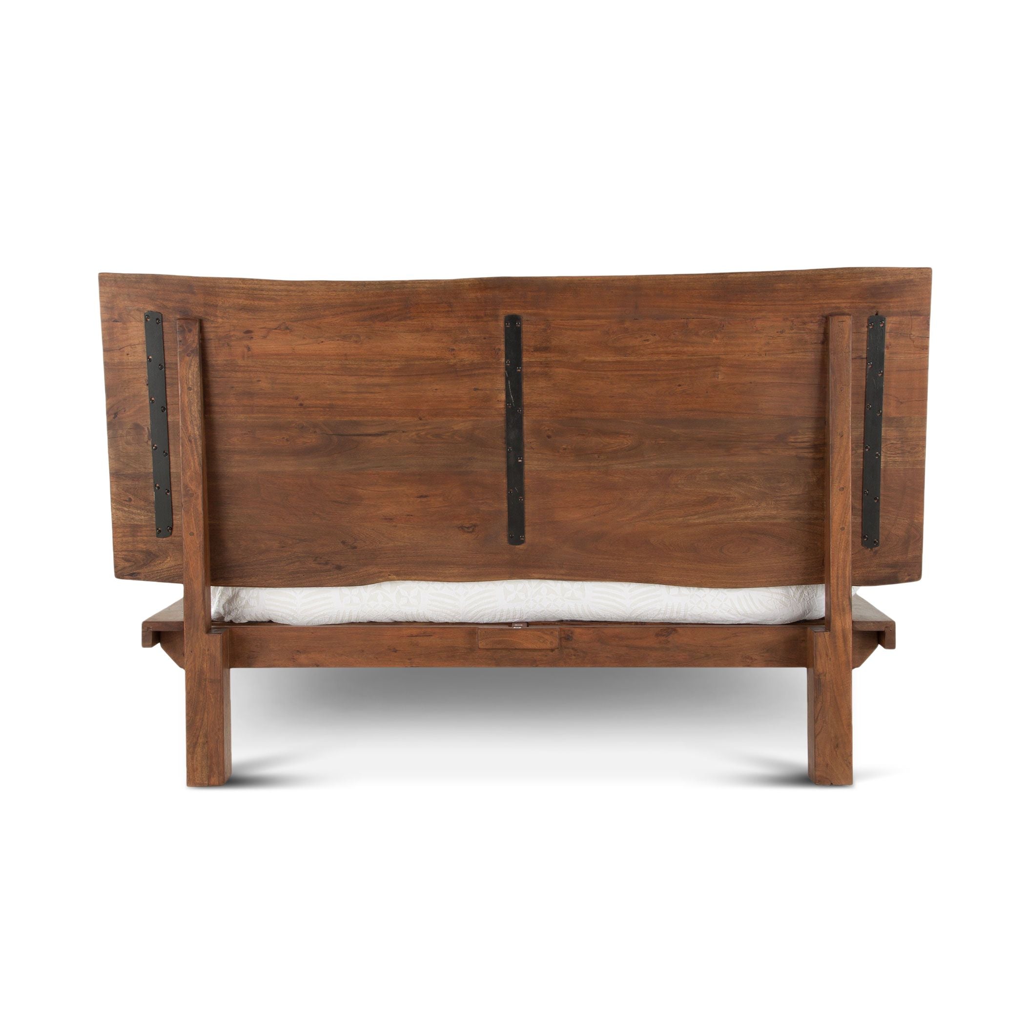 Nosara 90" Acacia + Iron Live Edge King Bed - Natural + Gray