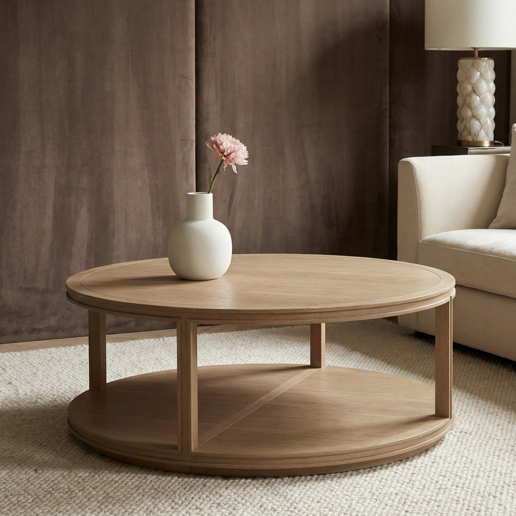 Fiona 48" Mahogany Round Coffee Table - Sandbar