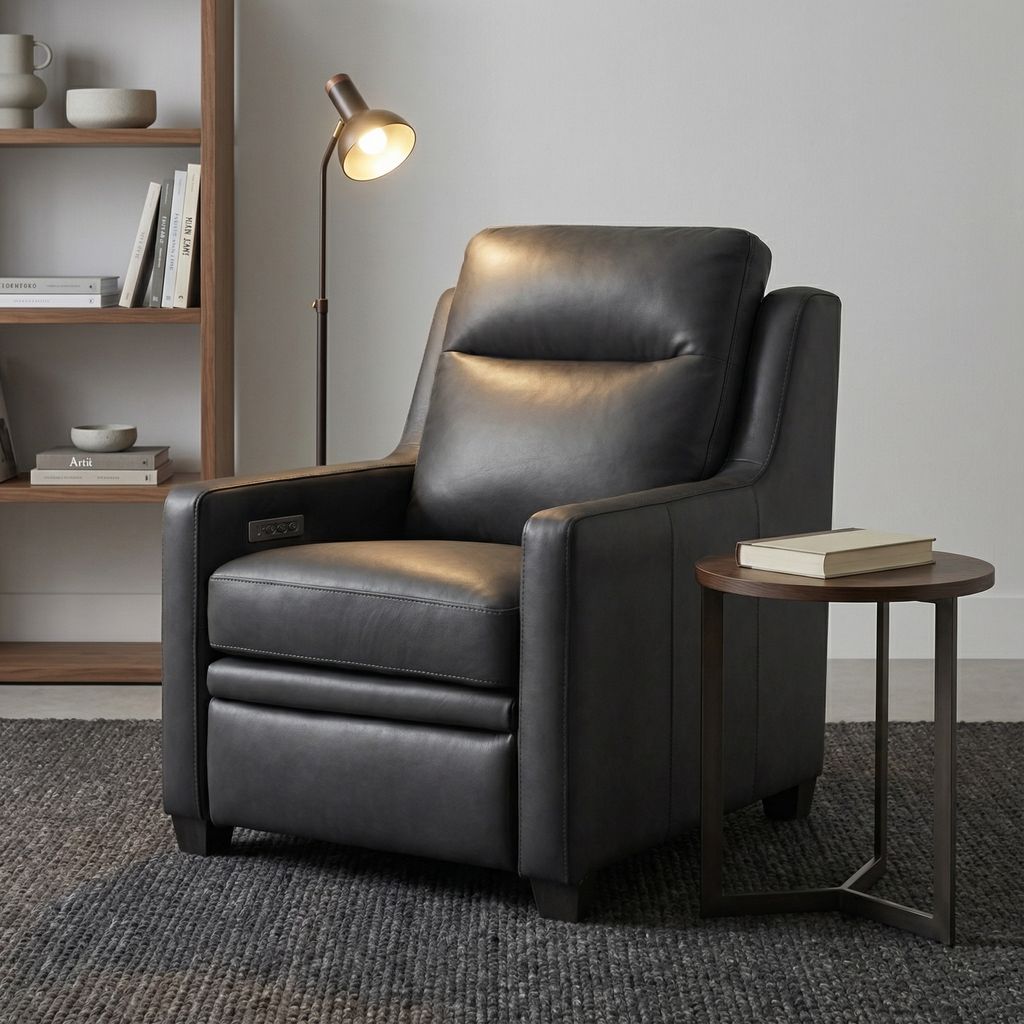Fraser 32" Top Grain Power Motion Reclining Chair - Graphite