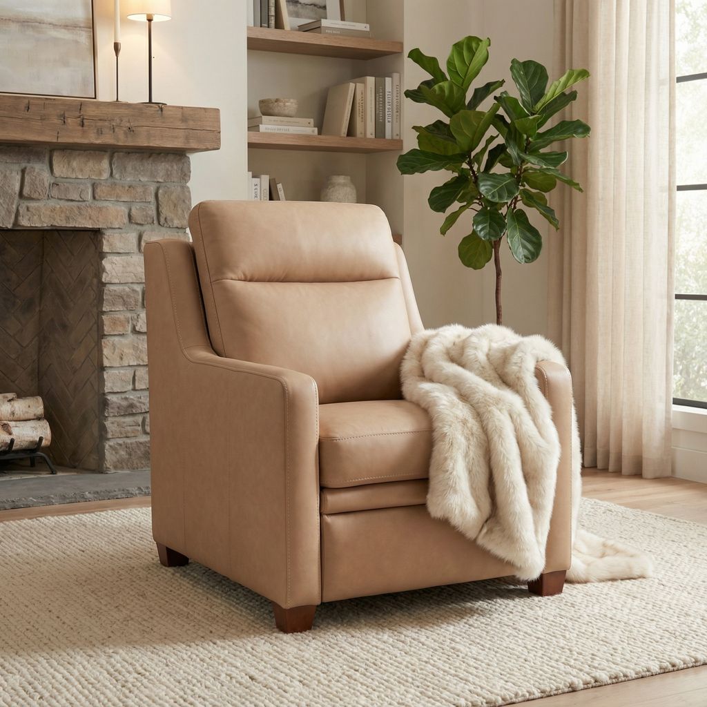 Fraser 32" Top Grain Power Motion Reclining Chair - Latte