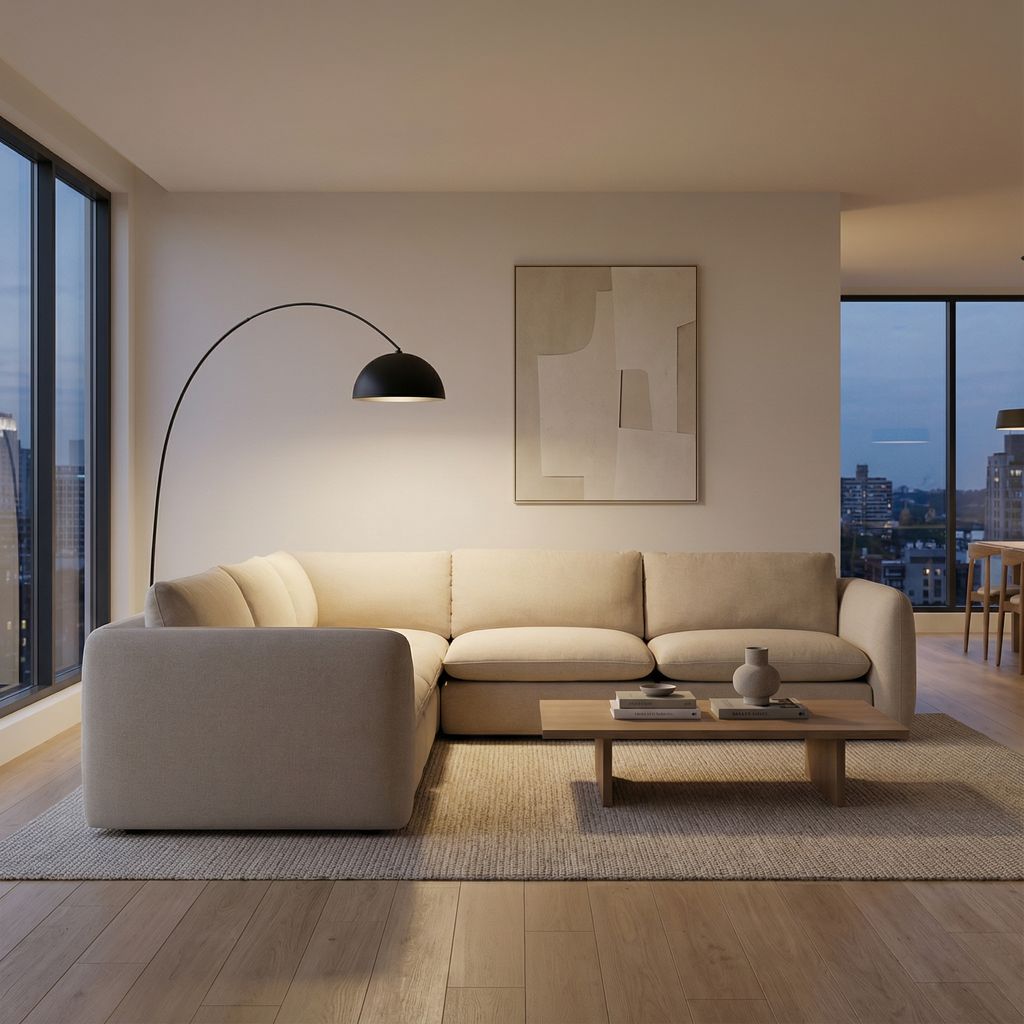 Fuentes 122" x 122" 5 Cushion Sectional - Performance Taupe Linen