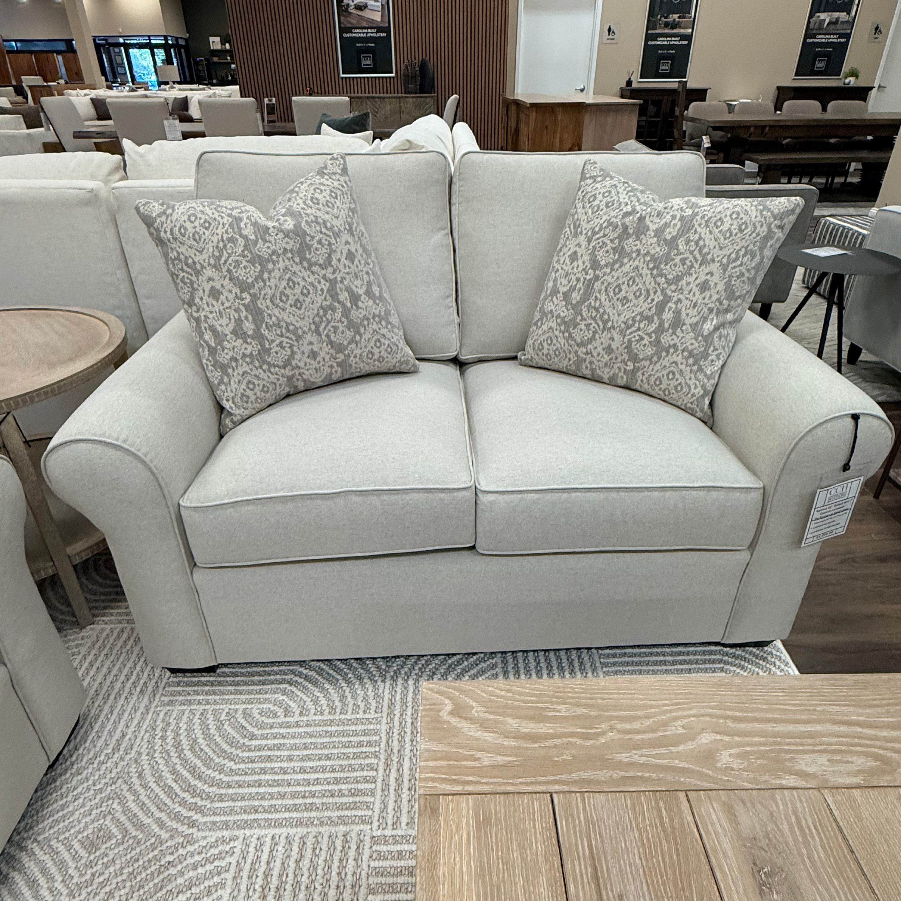 Katrina 62" Rolled Arm 2 Cushion Loveseat - Performance Sand Linen