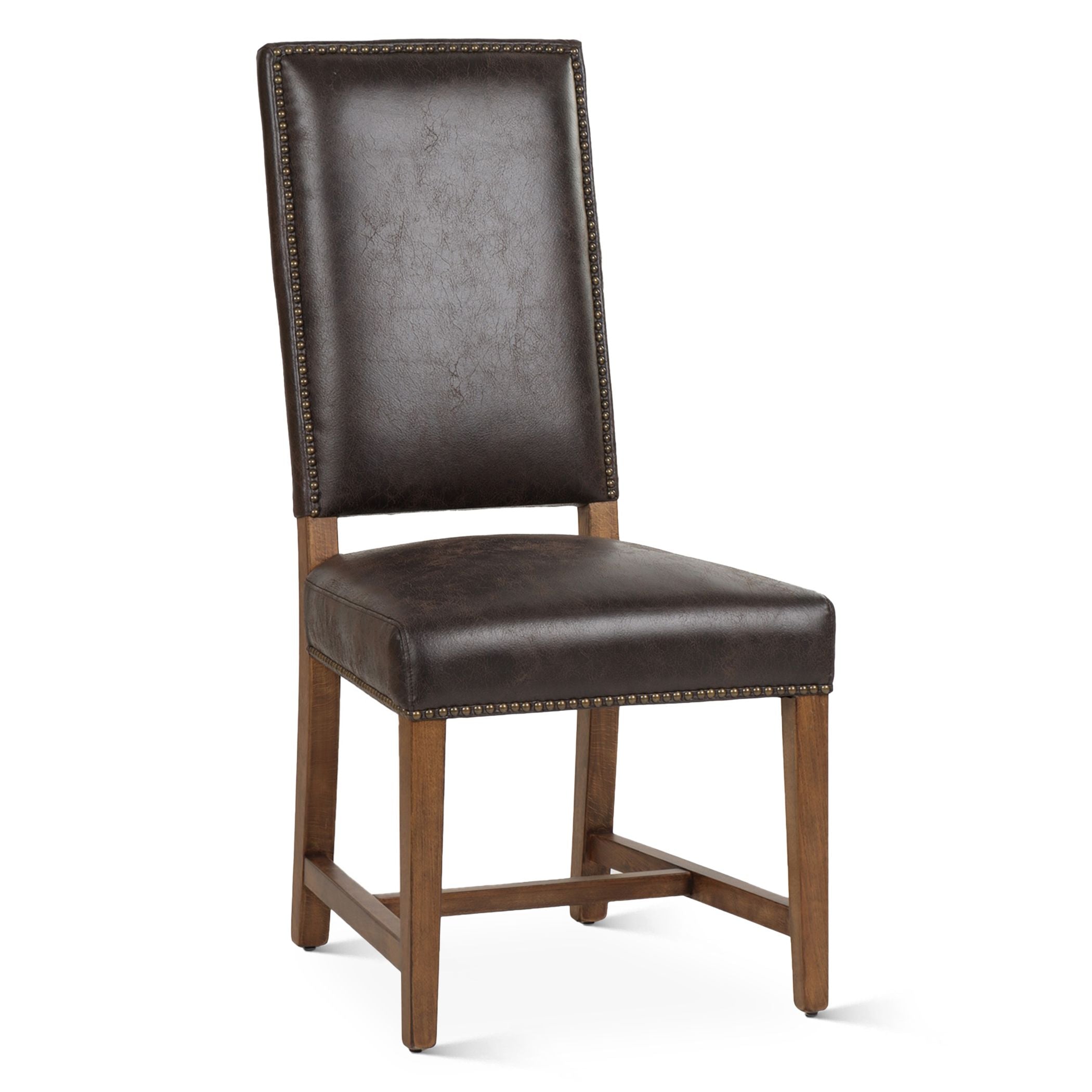 Dominic Top Grain Leather Dining Chair - Tobacco + Earth