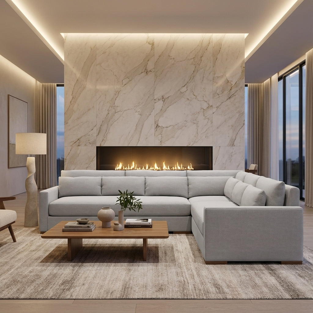 Glenda Quick Ship 130" x 130" Bench Cushion Sectional