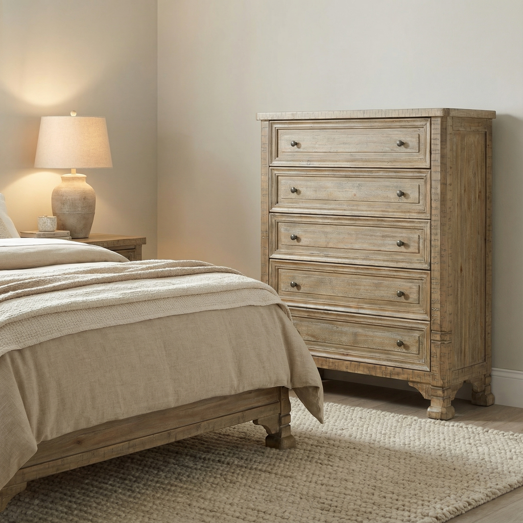 Greenville 44" 5 Drawer Chest - Weathered Sandstone