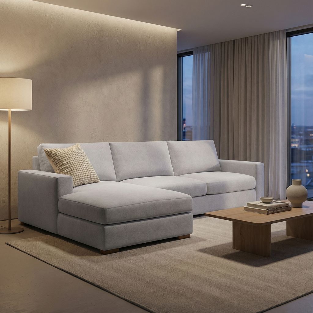 Gretchen Quick Ship 121" Wide Track Arm Sofa + Chaise