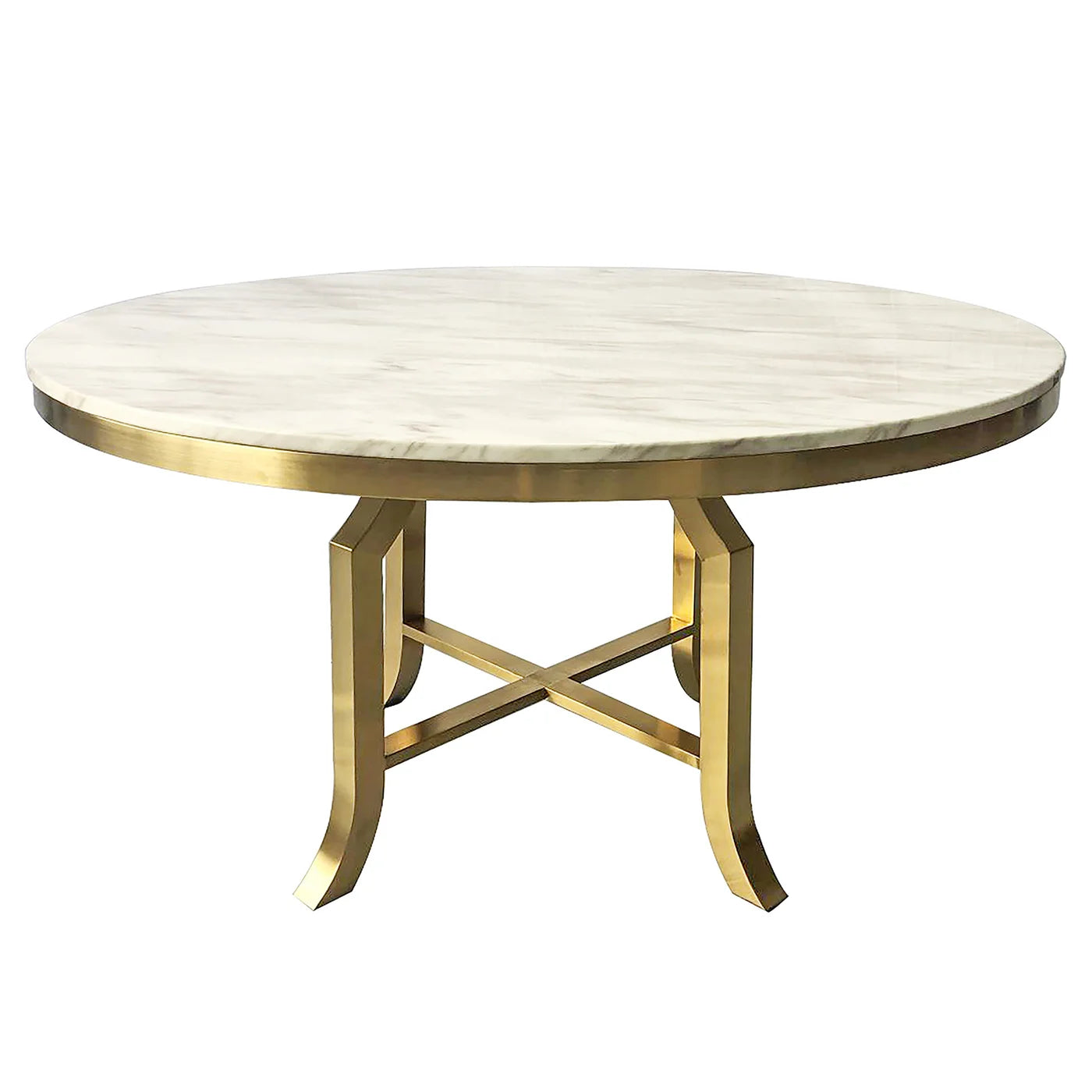 Zima 54" Round Dining Table - Marble + Brushed Gold