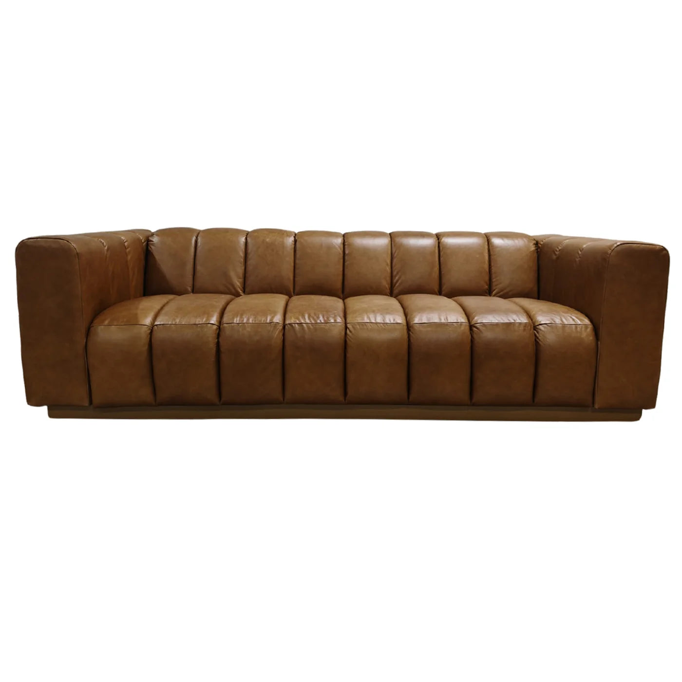 Carillo 91" Top Grain Leather Bench Sofa - Cognac