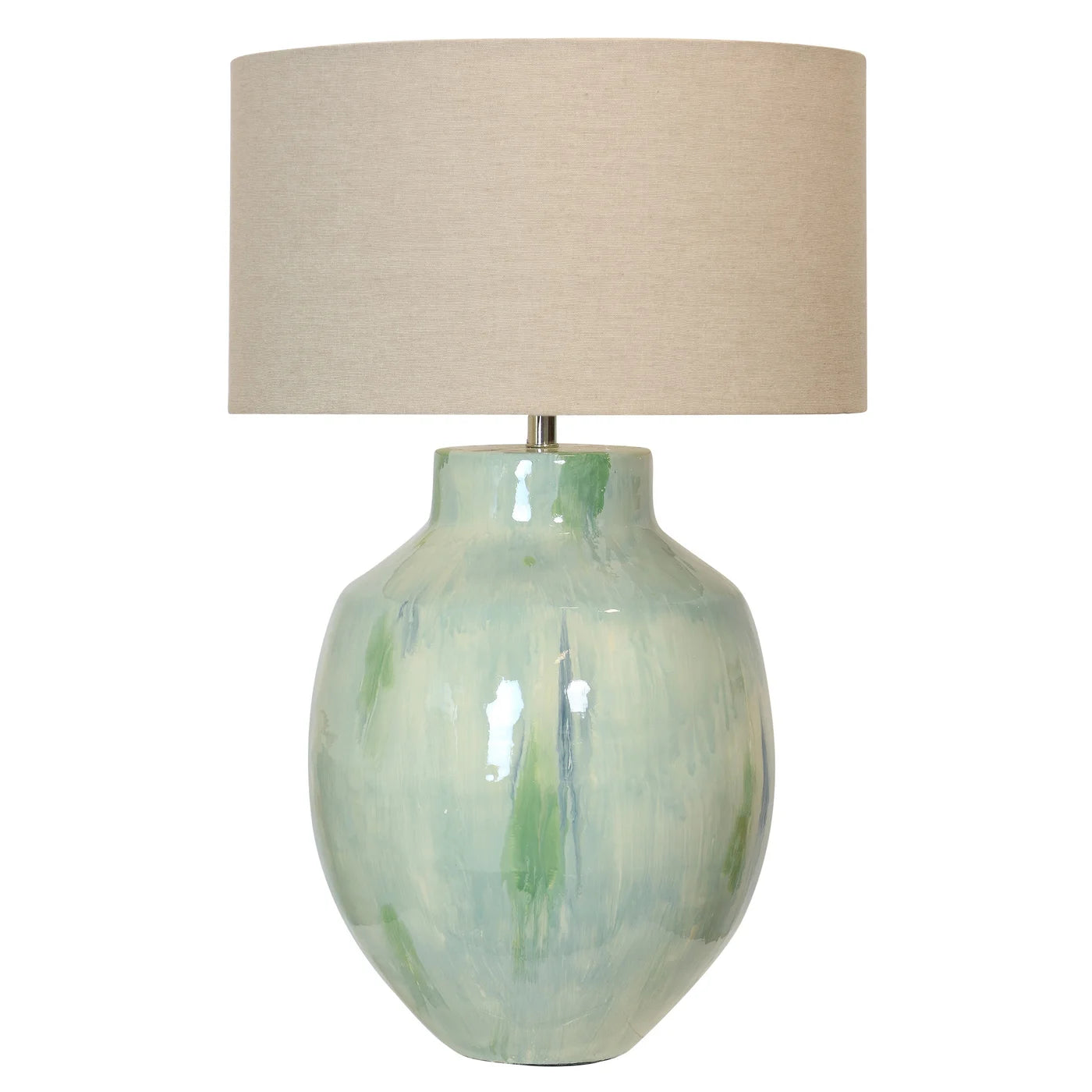 Irving 18" Table Lamp - Light Blue + Iron