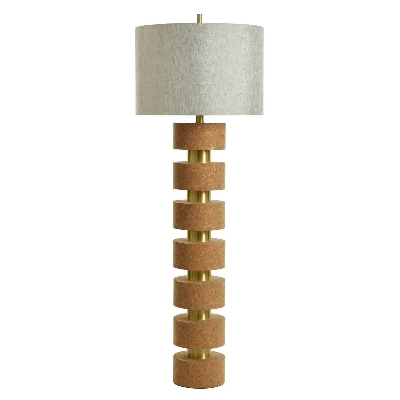 Coretz 70" Floor Lamp - Cork + Brass