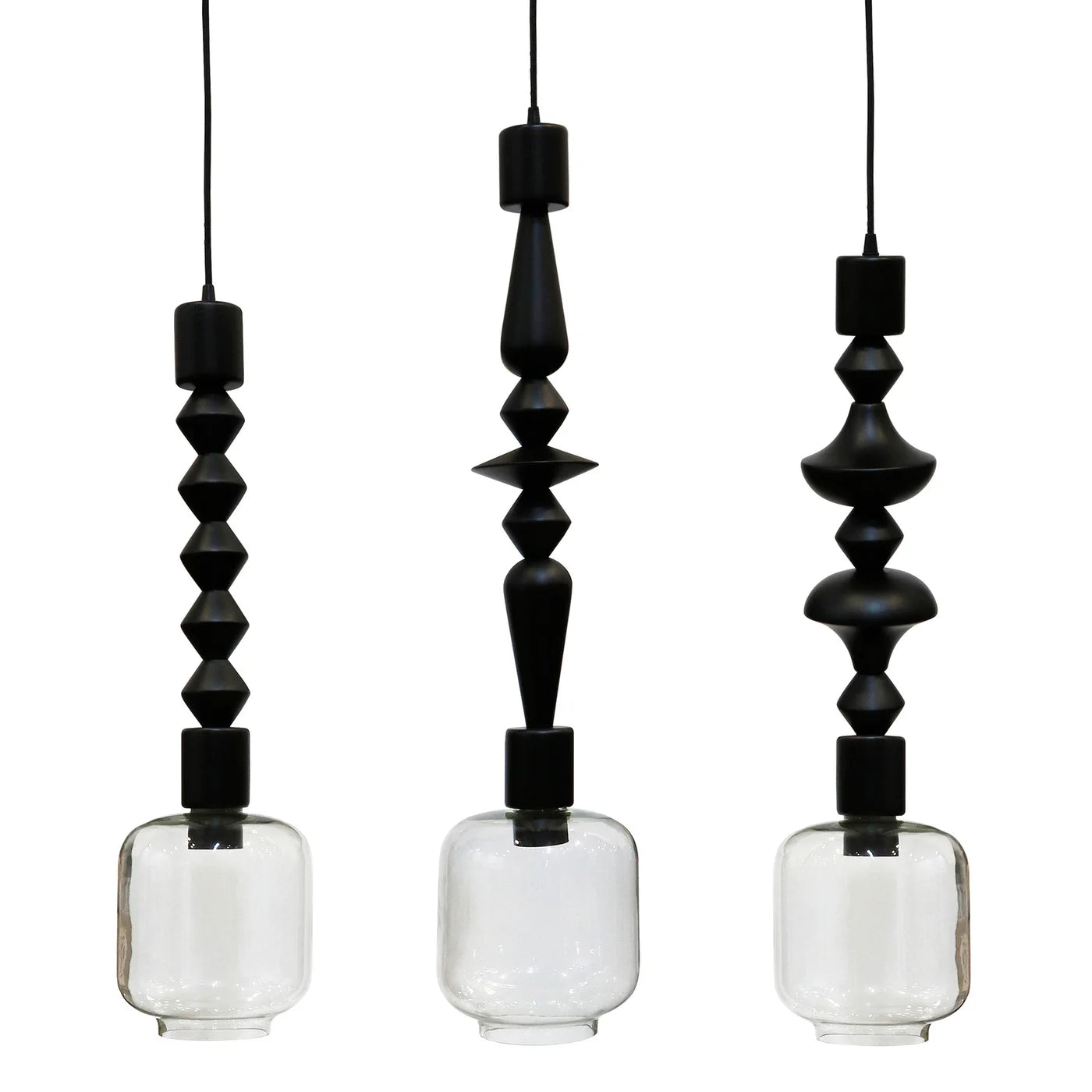 Huxley 34" Wood & Glass Chandelier