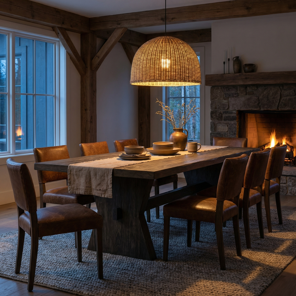 Hanley 108" Dining Table - Burnt Oak