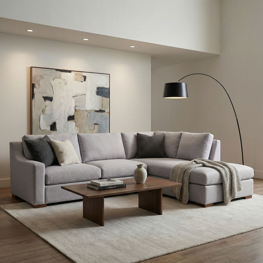 Hannah Express Ship 110" 2 Cushion Sofa + Bumper Chaise