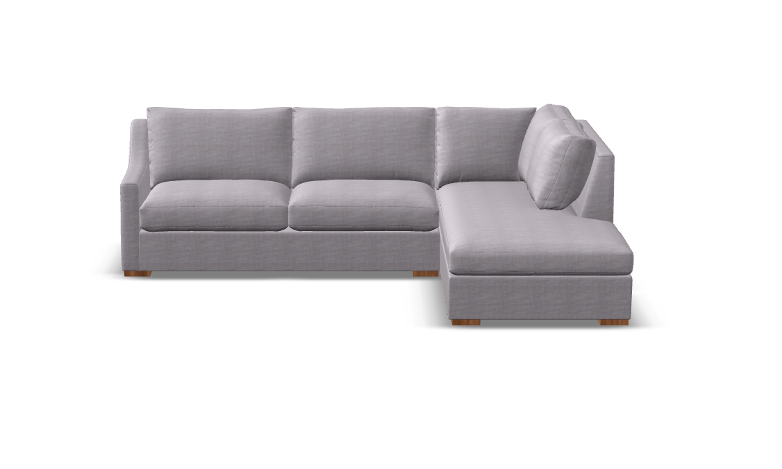 Hannah Express Ship 120" 2 Cushion Sofa + Bumper Chaise