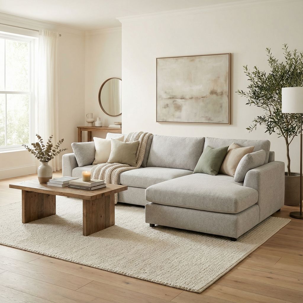 Hannah Express Ship 134" 2 Cushion Sofa + Bumper Chaise