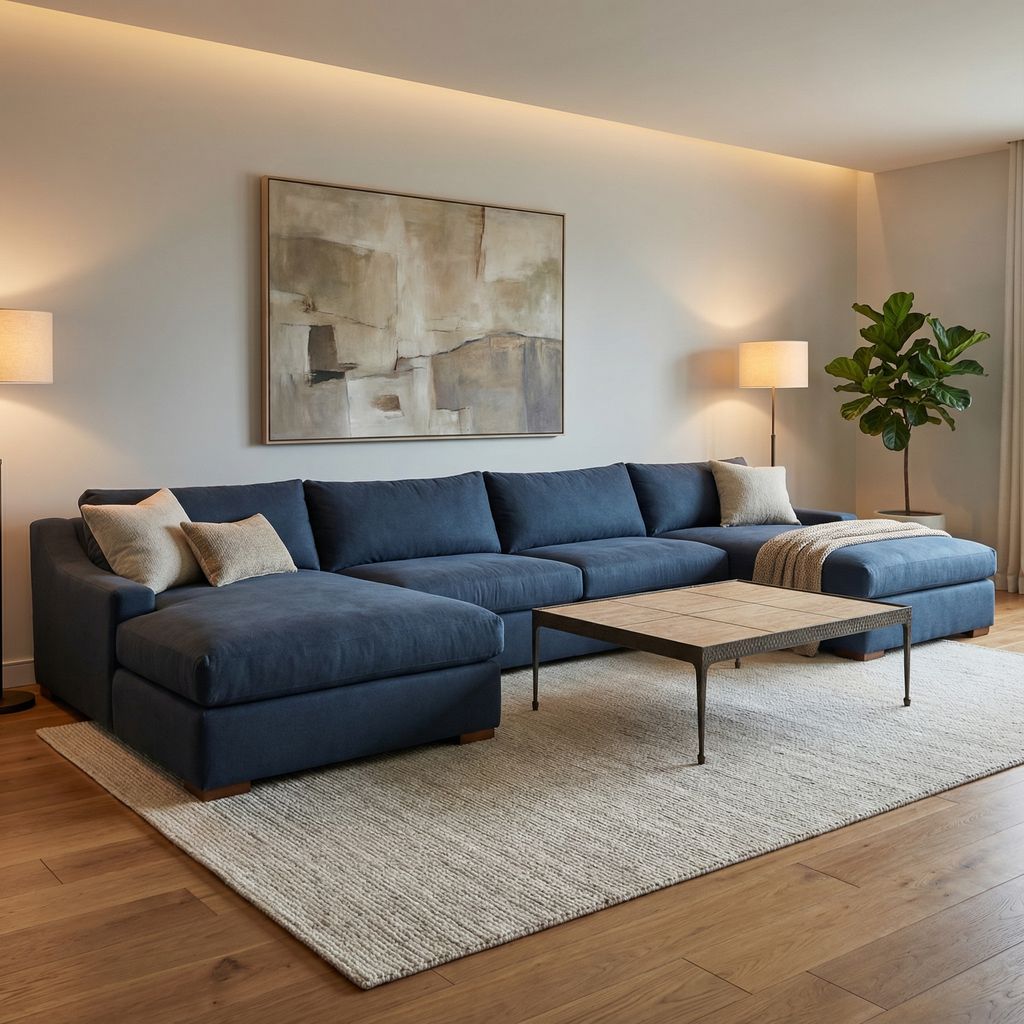 Hannah Express Ship 188” Dual Chaise Sectional - Crypton Navy