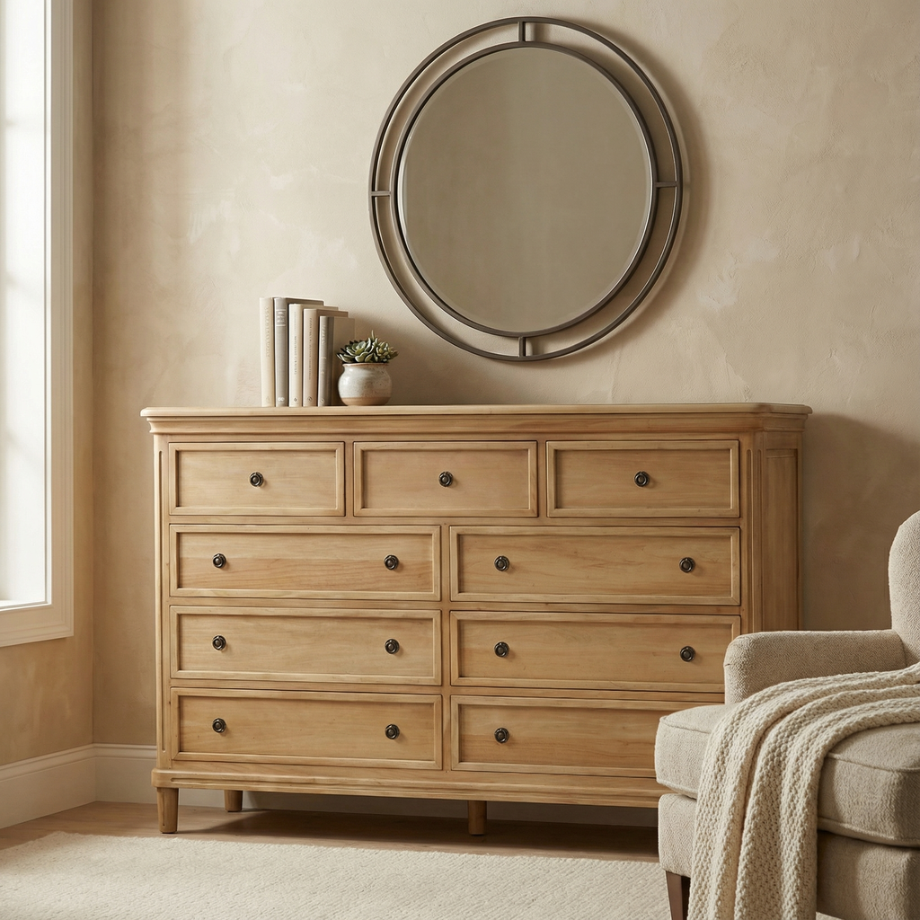 Haywood 72" Mahogany 9 Drawer Dresser - Fruitwood