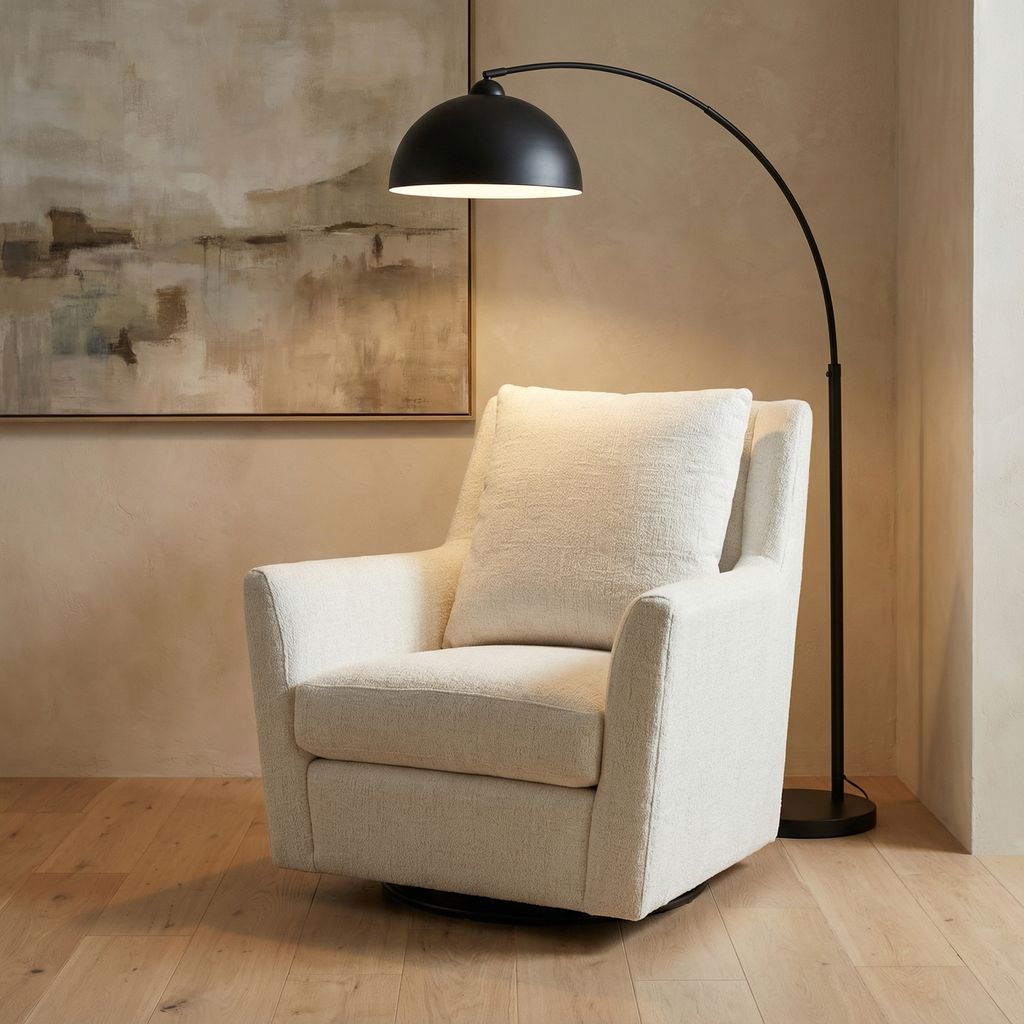 Hugo Quick Ship 36" Swivel Glider Chair - Cloud