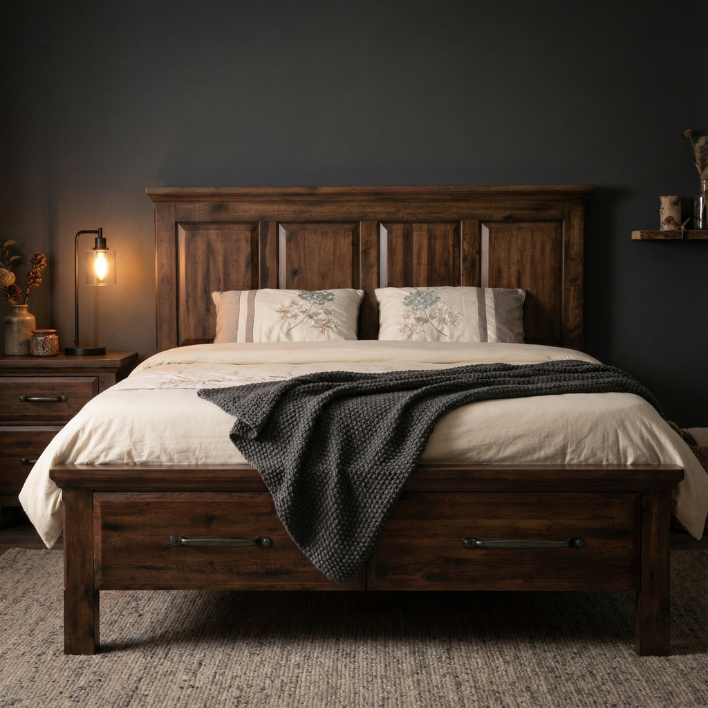 Hunter Mahogany 2 Drawer Storage Bed - Chestnut