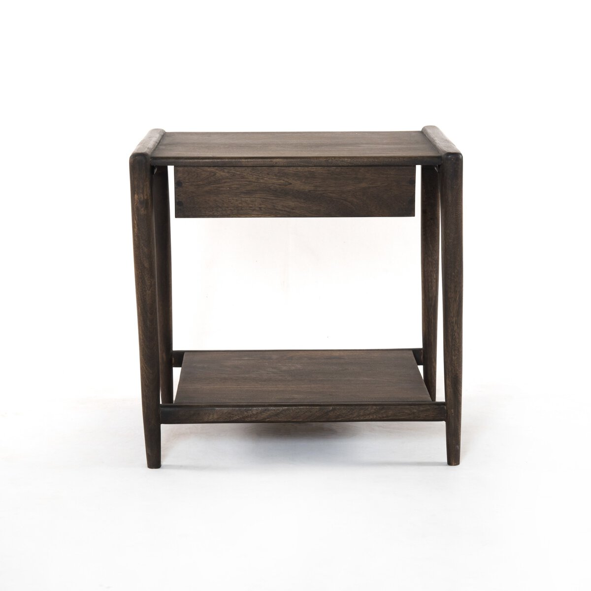 Valerie 23" 1 Drawer Square End Table - Aged Brown
