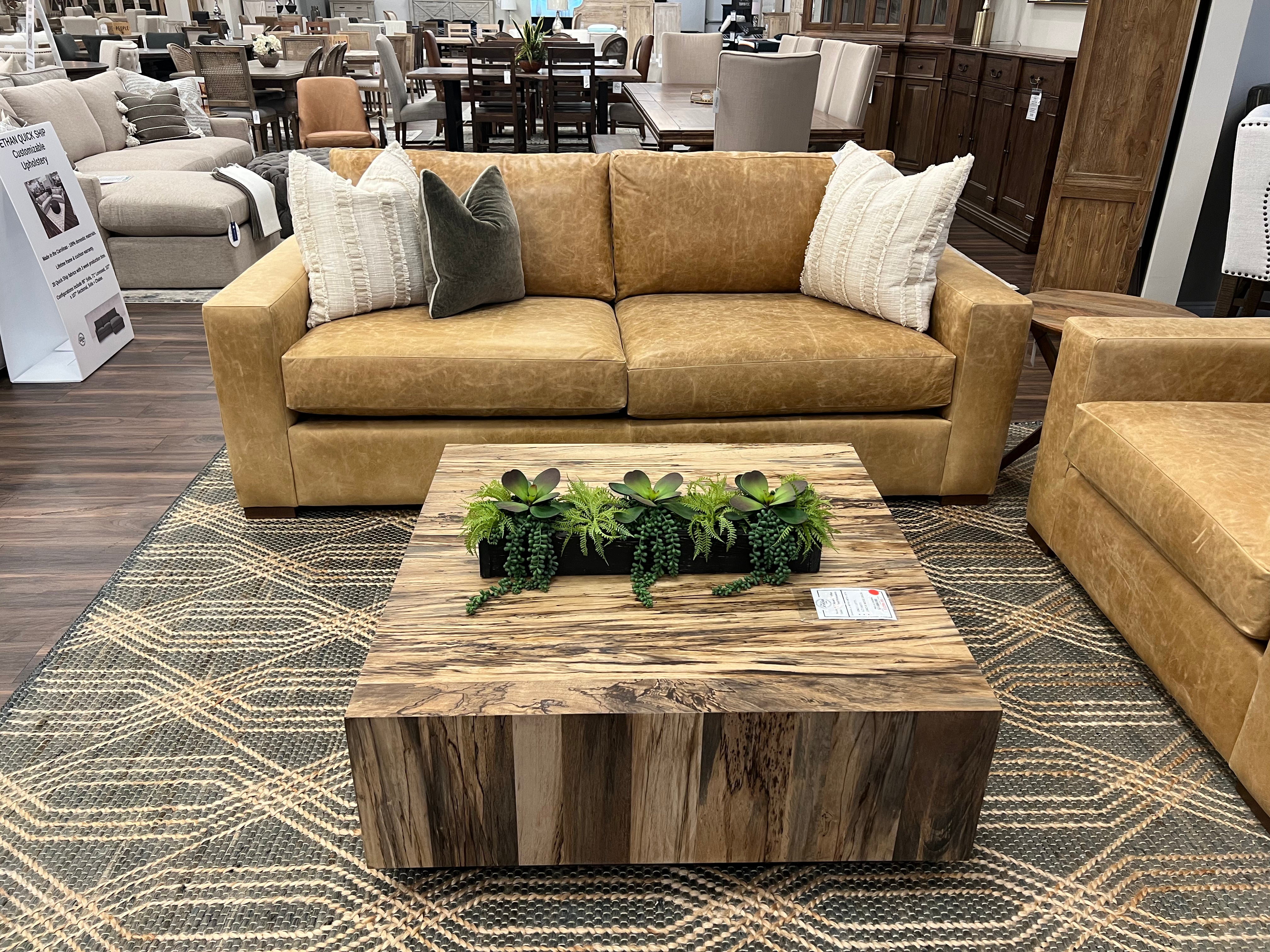 Gretchen Express Ship 89" 2 Cushion Wide Track Arm Top Grain Leather Sofa - Cider