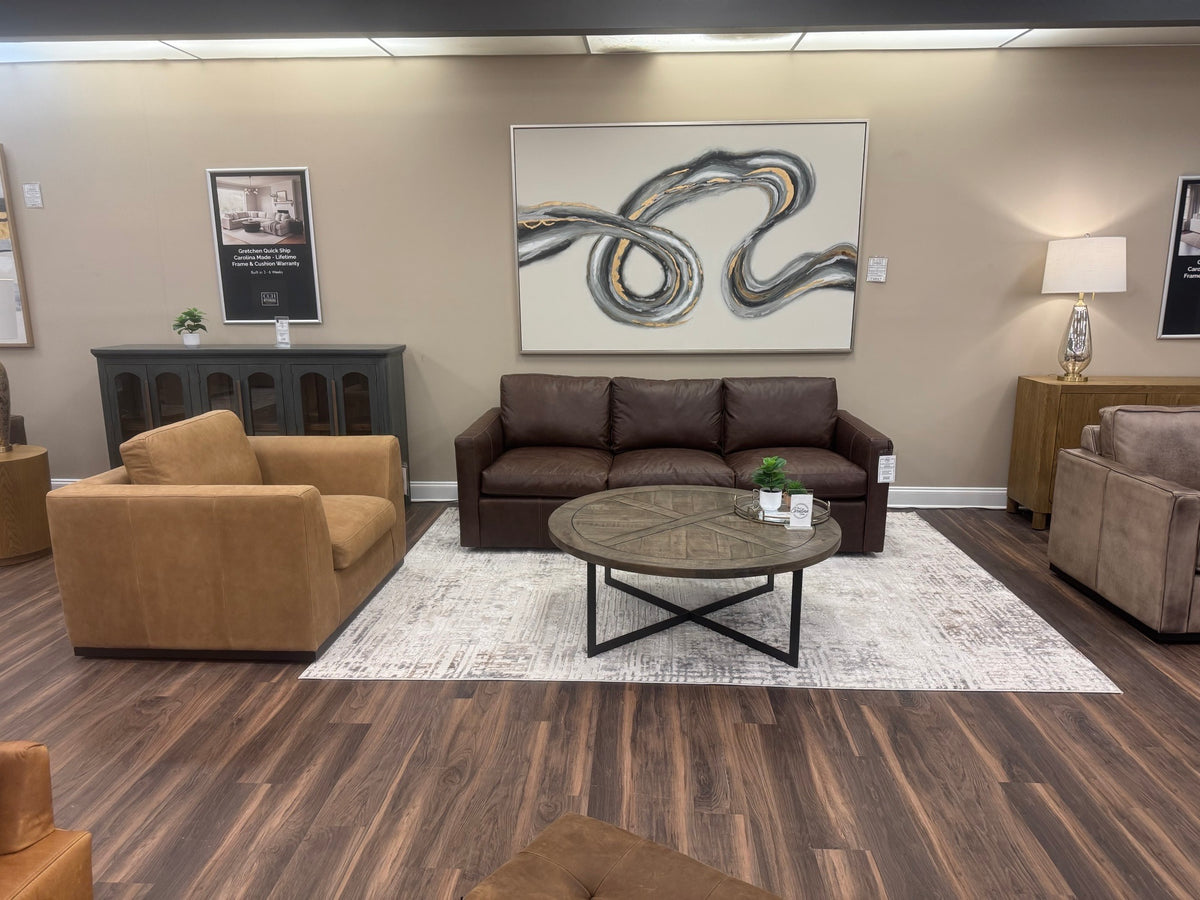 Davidson 91" Top Grain Leather 3 Cushion Sofa - Vachetta Cocoa