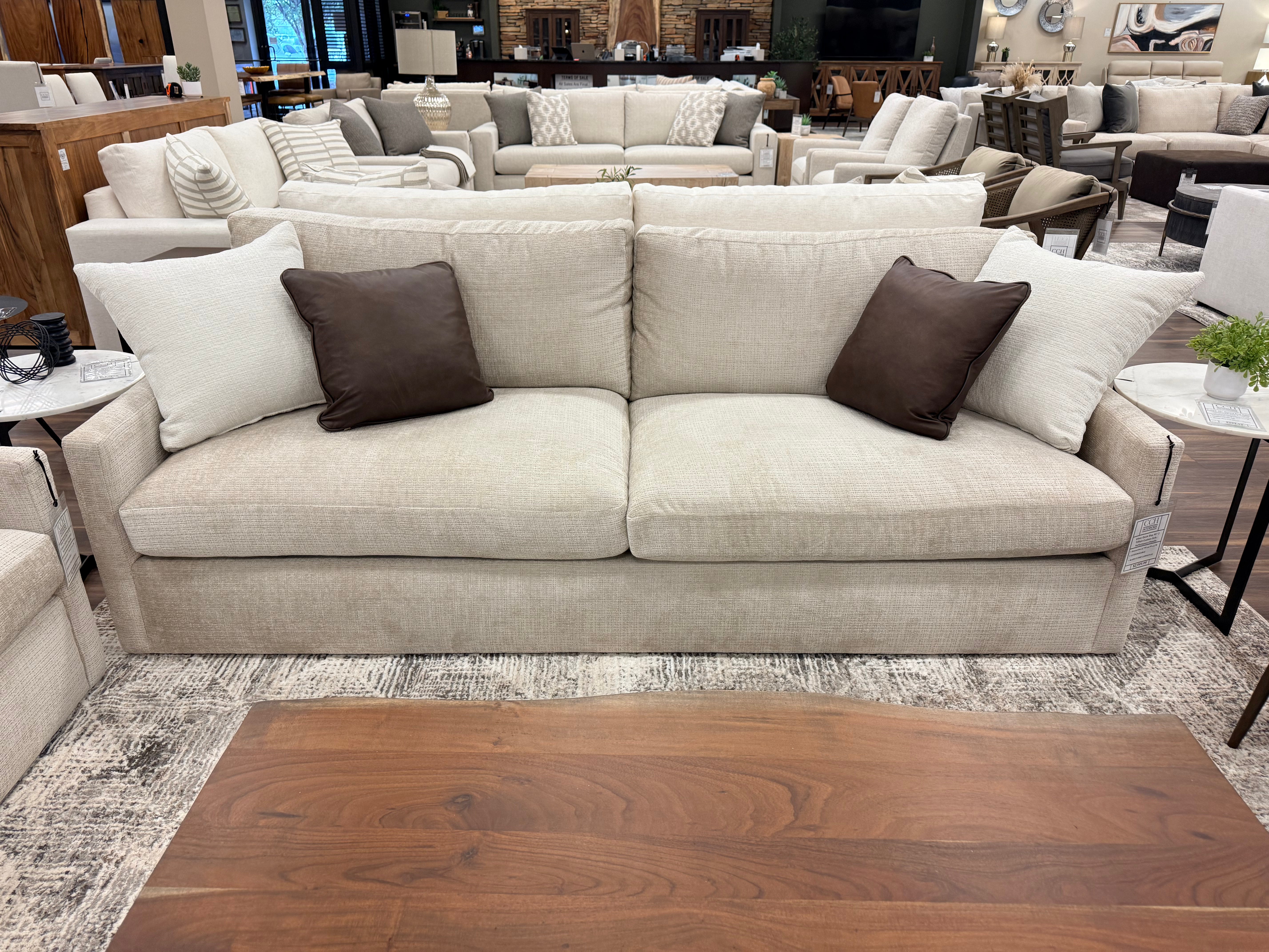 Ethan Quick Ship 95" 2 Trillium Cushion Sofa - Performance Chenille