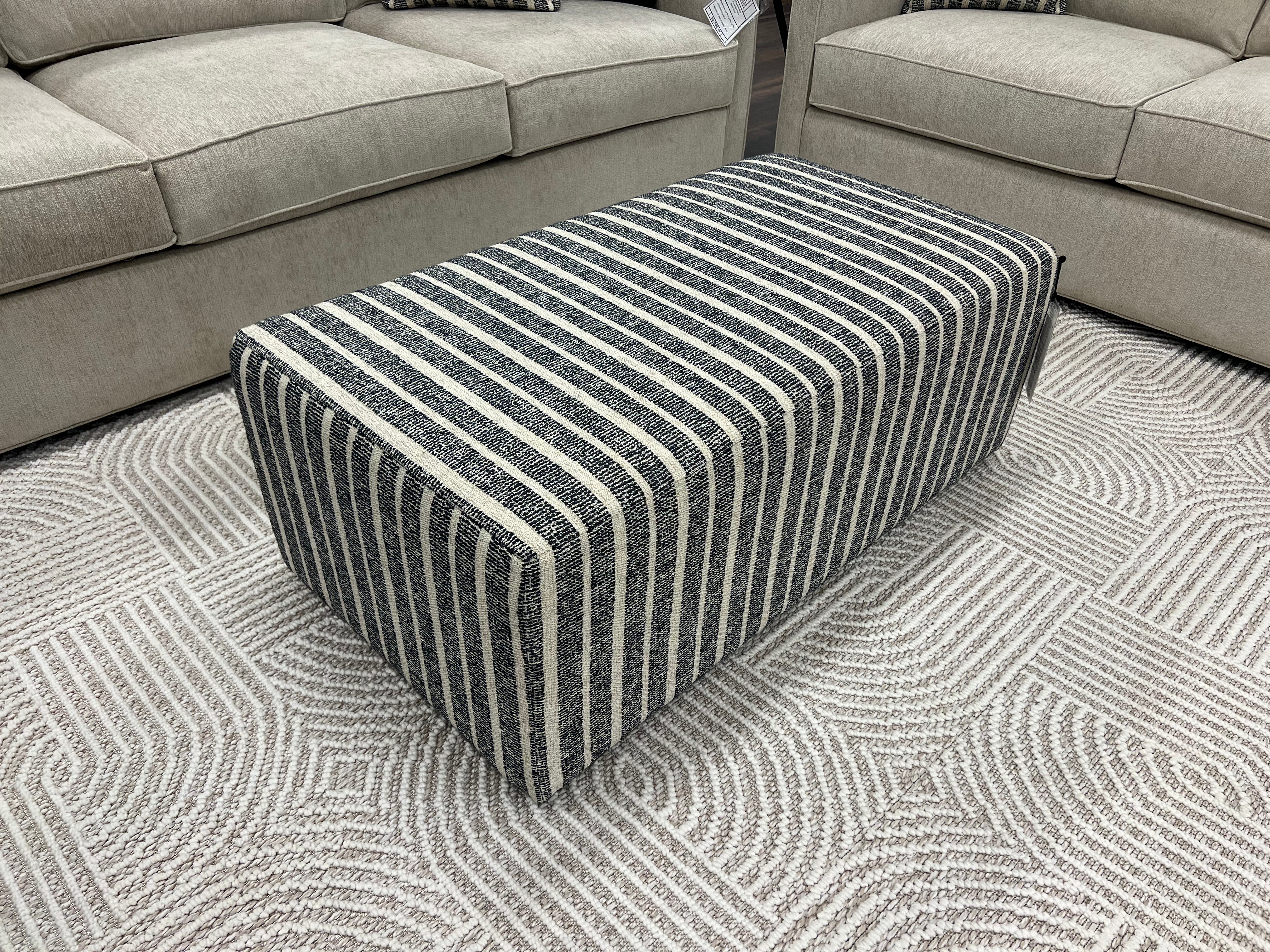 Murphy Express Ship 45" Ottoman - Sahara Black + Beige Stripe