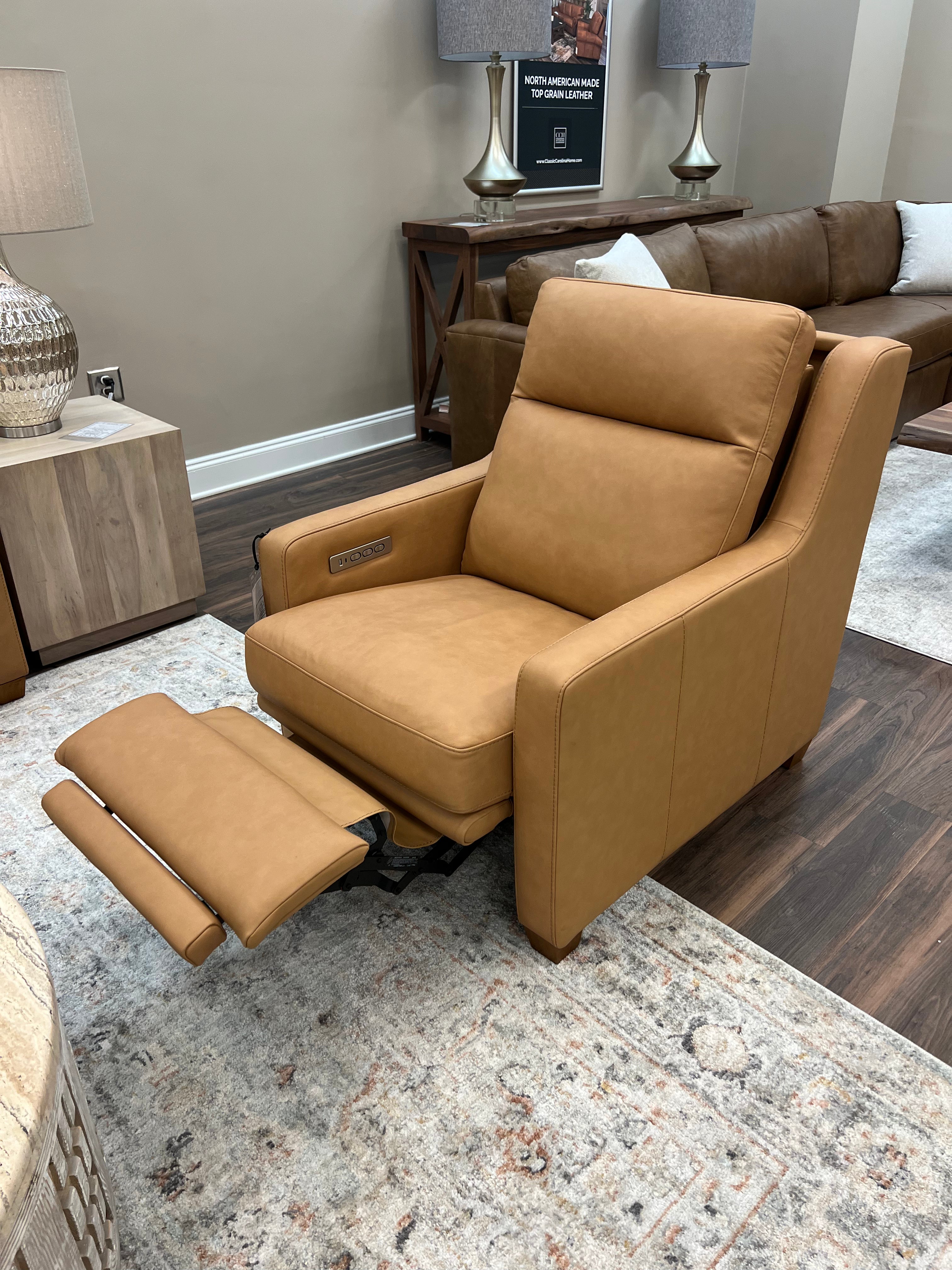 Fraser 32" Top Grain Power Motion Reclining Chair - Camel