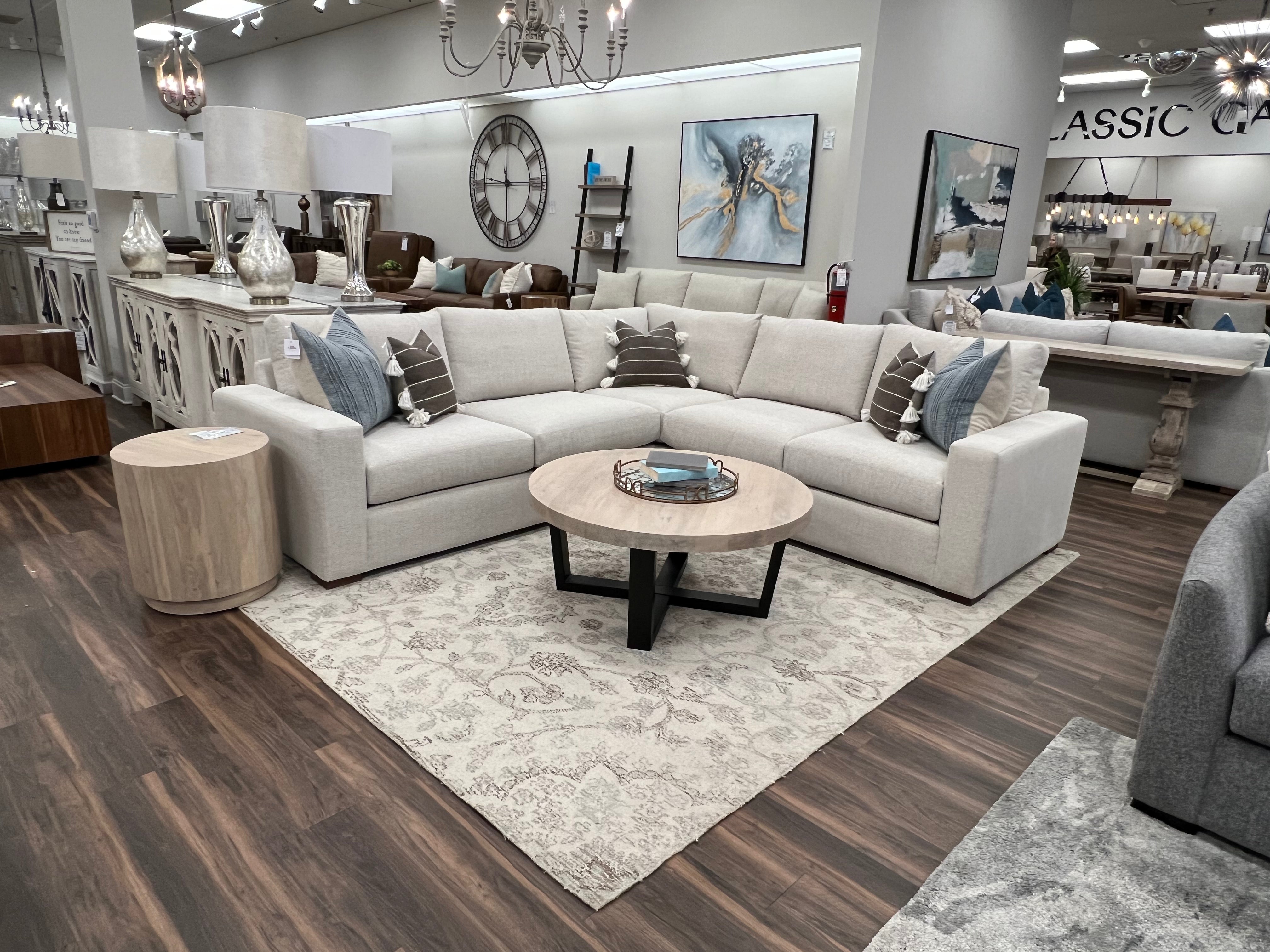 Gretchen Quick Ship 111" x 107" 5 Cushion Wide Track Arm Sectional - Crypton Quicksilver