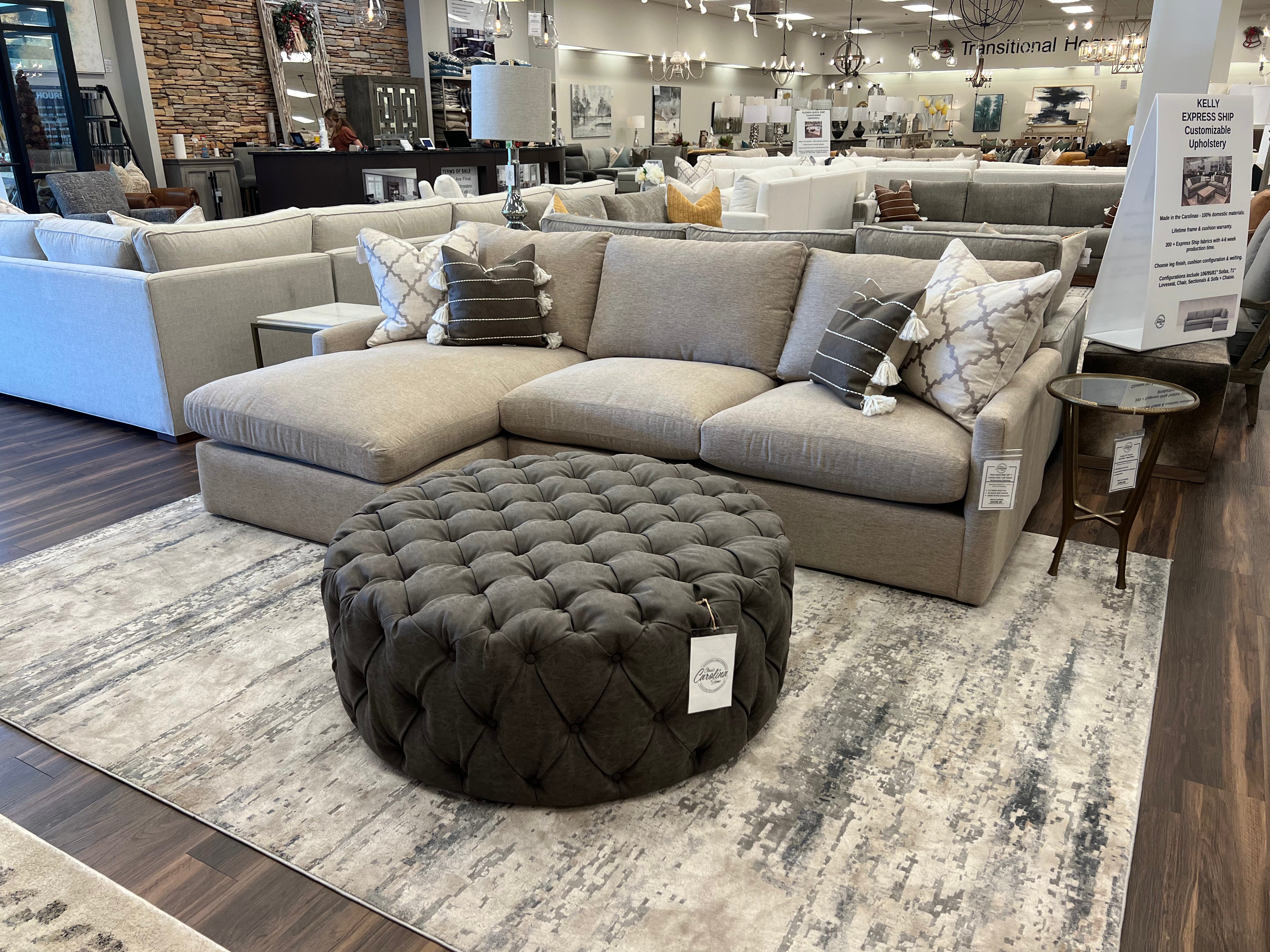 Ethan Quick Ship 104" 2 Cushion Sofa + LAF Chaise - Performance Oatmeal