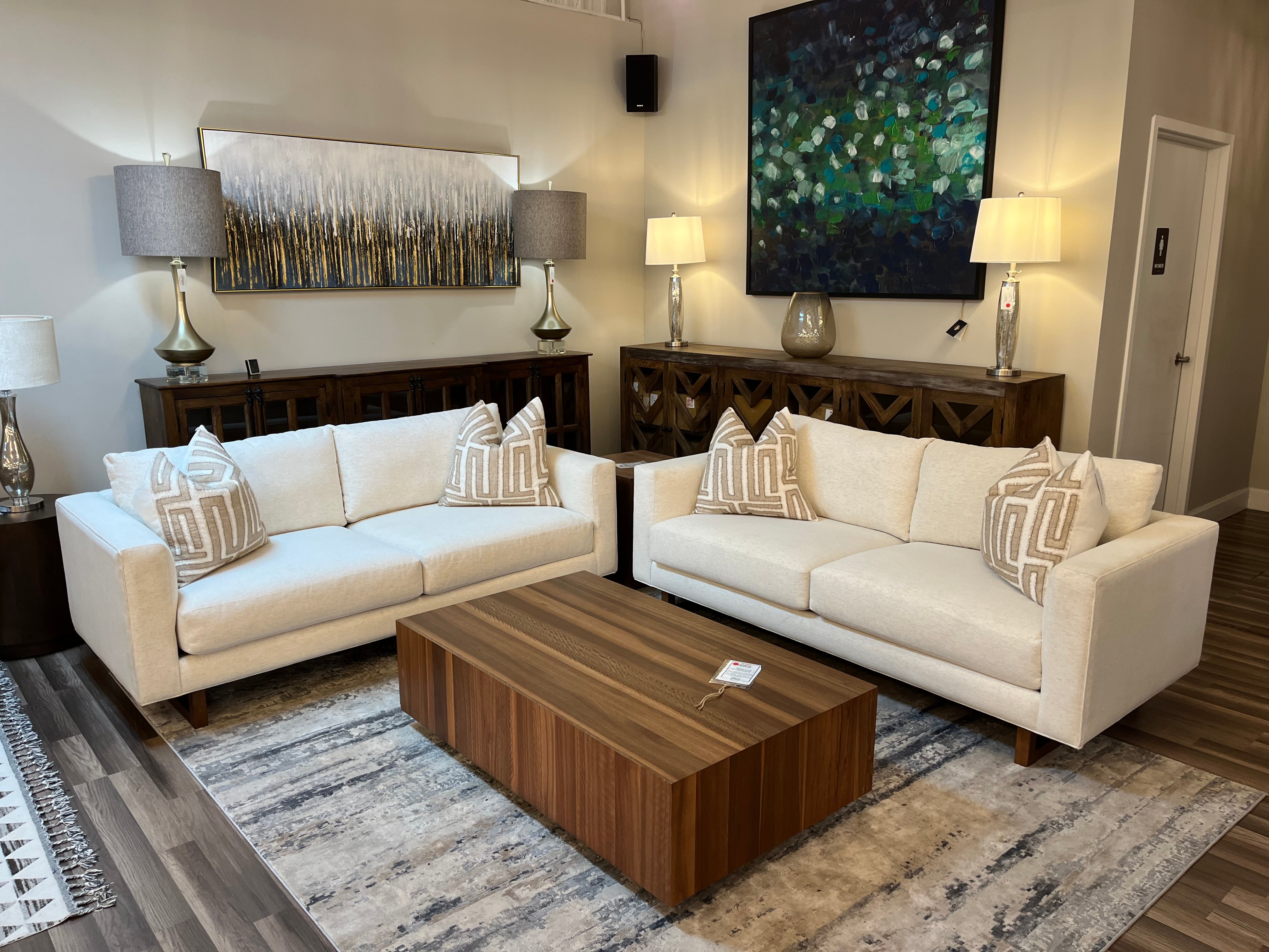 Jeffrey Express Ship 80" 2 Cushion Sofa - Crypton Natural Linen