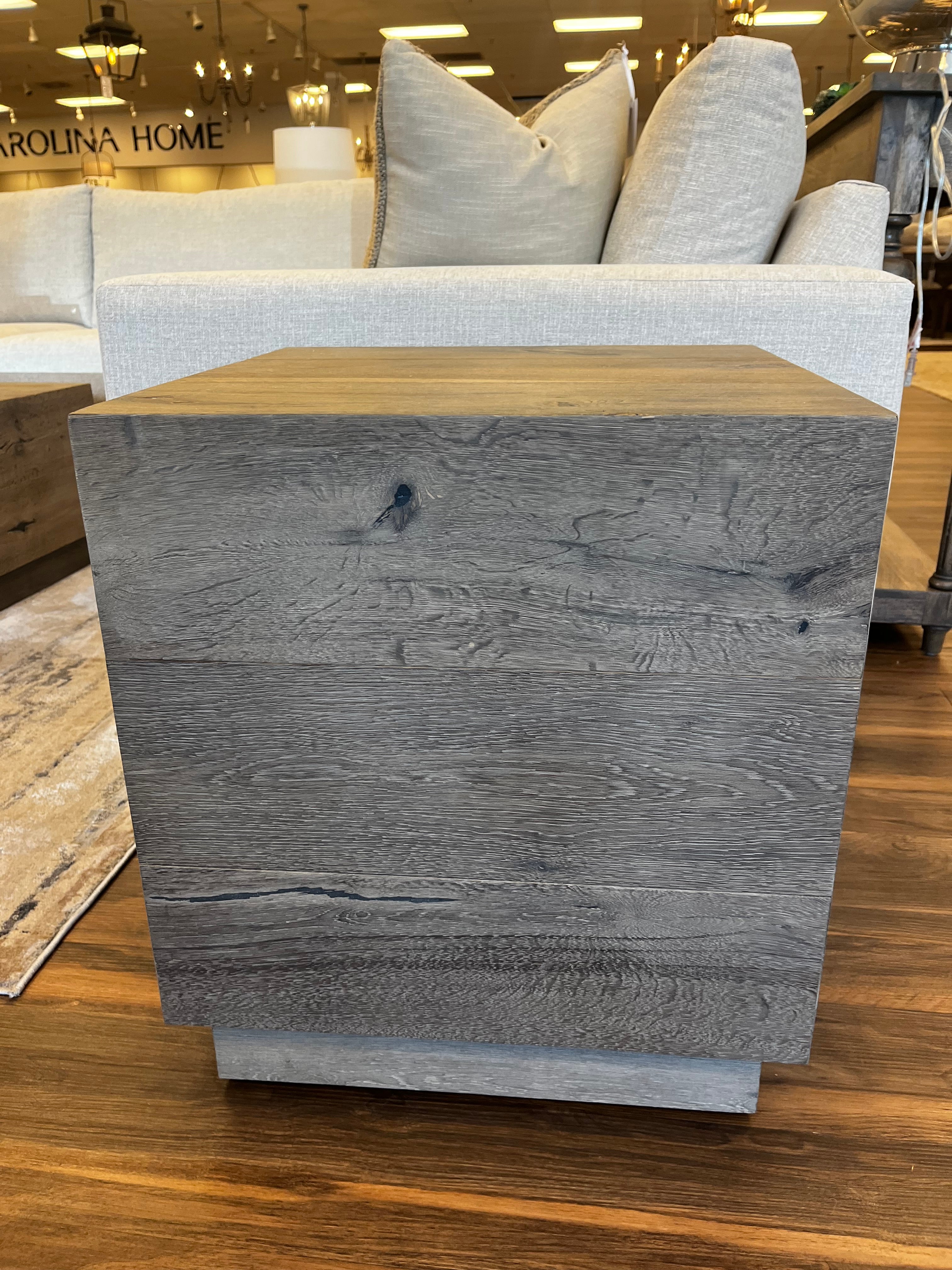 Nathan 20" Oak Plank End Table
