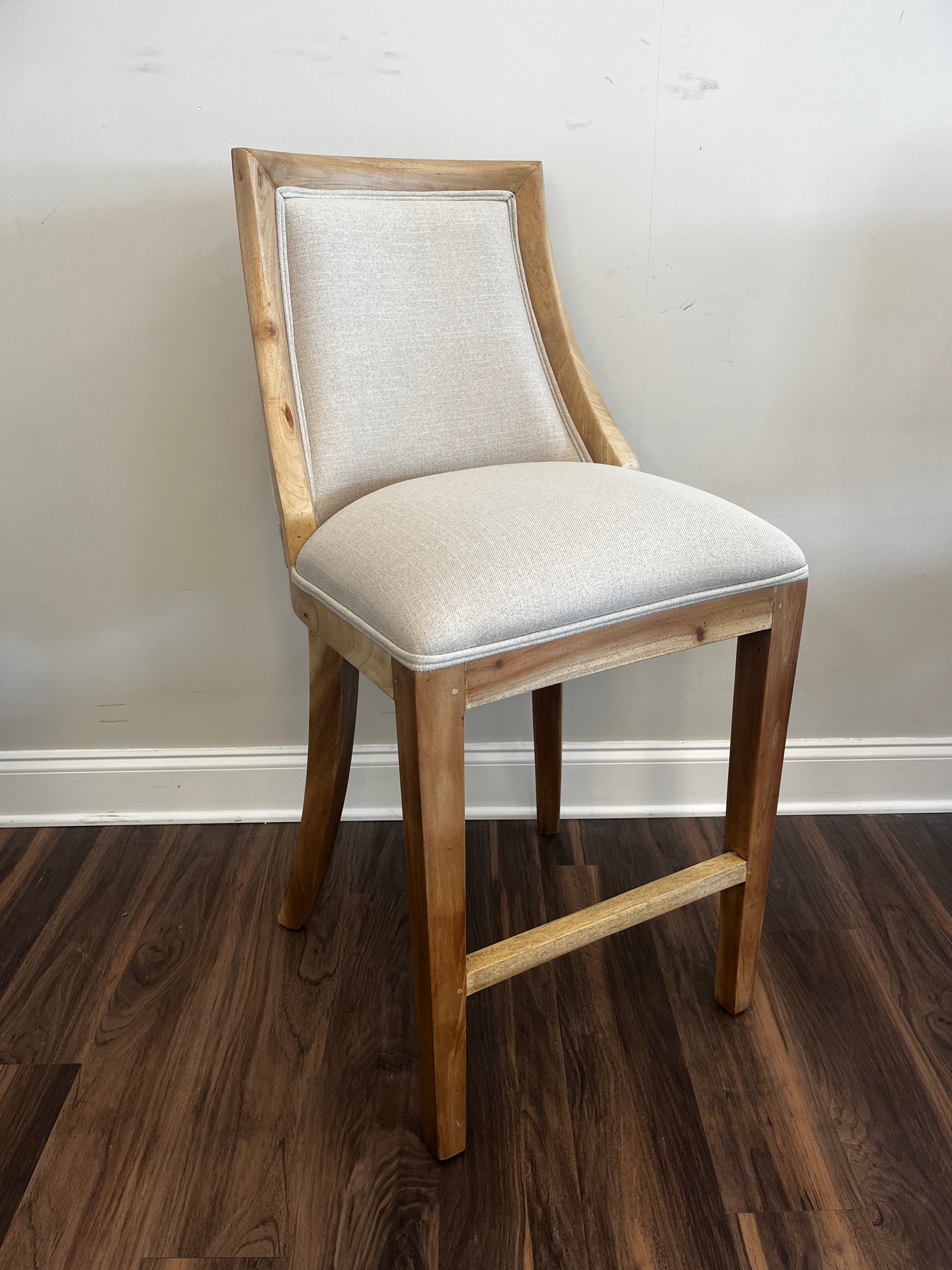 McKenzie Mahogany Counter Stool - Natural + Ivory