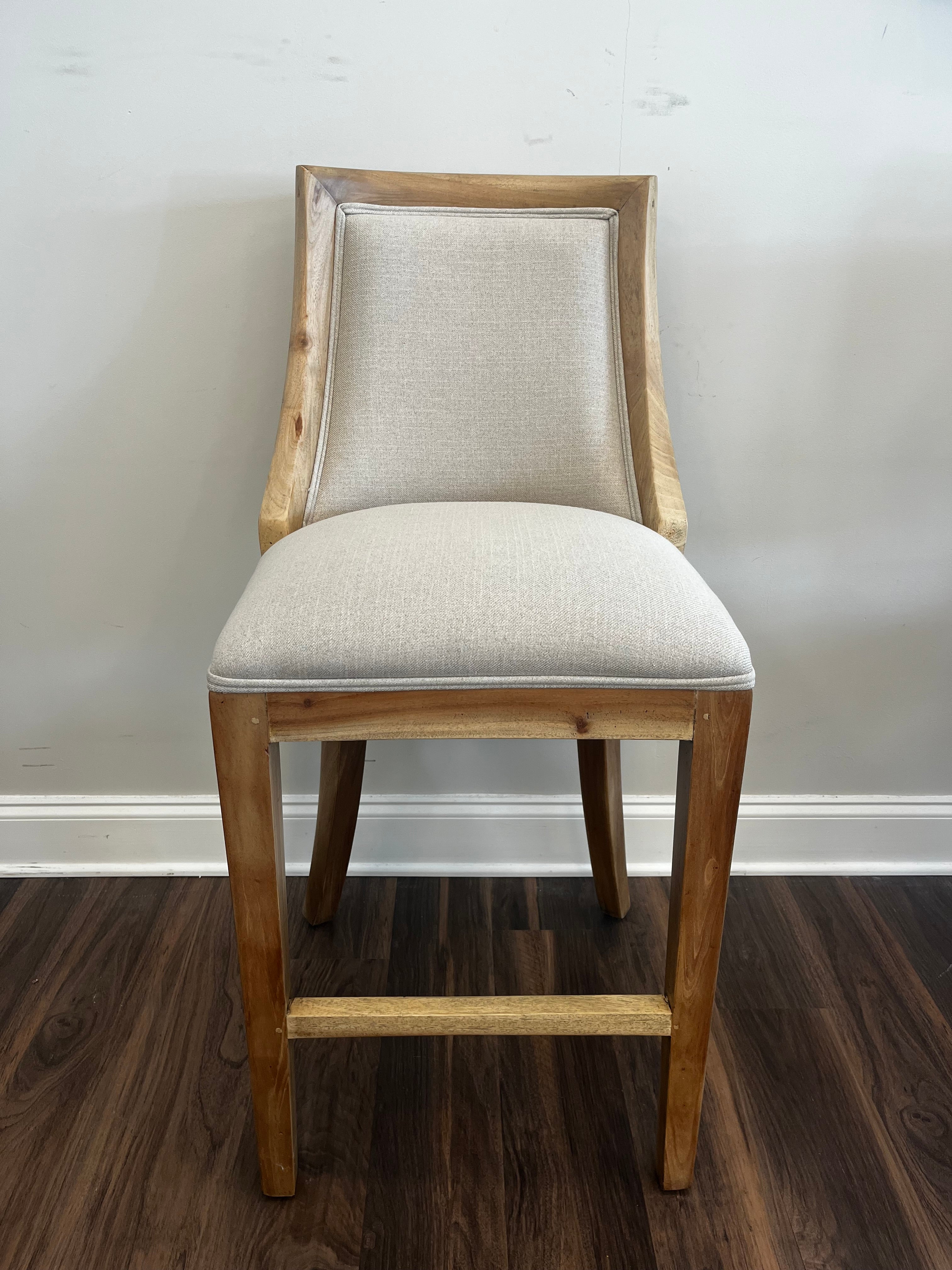 McKenzie Mahogany Counter Stool - Natural + Ivory