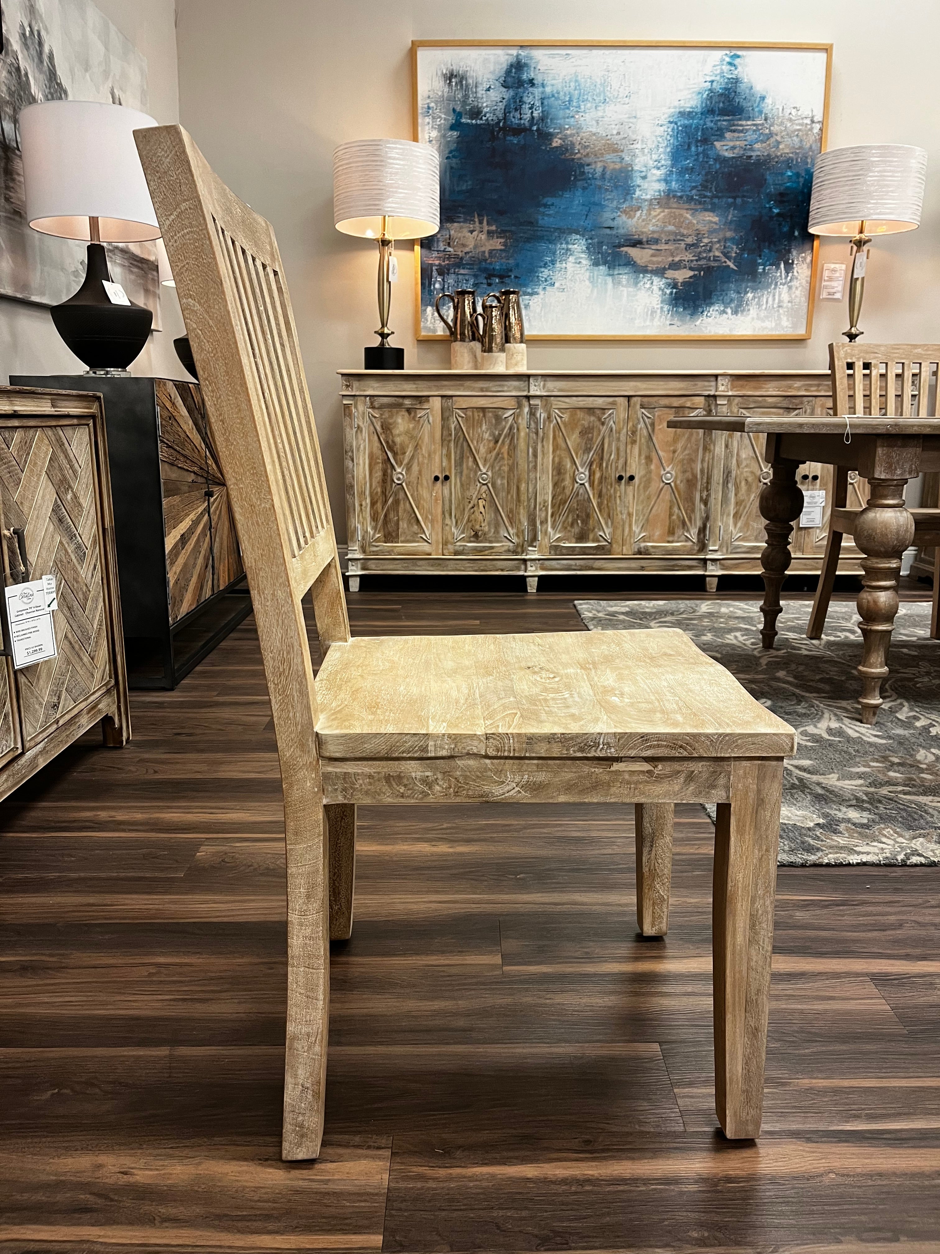 Joshua Slat Back Dining Chair - New White Wash