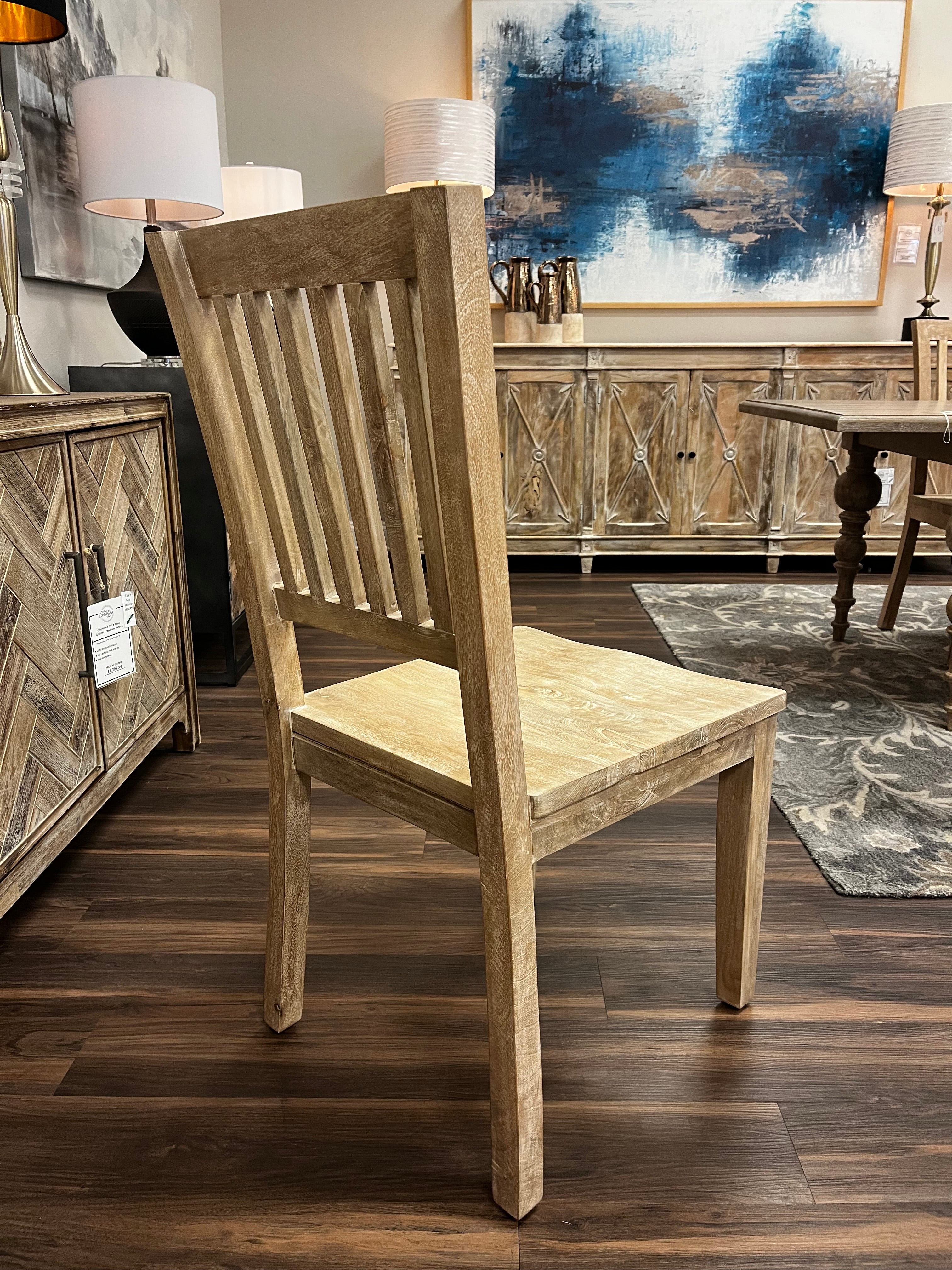 Joshua Slat Back Dining Chair - New White Wash