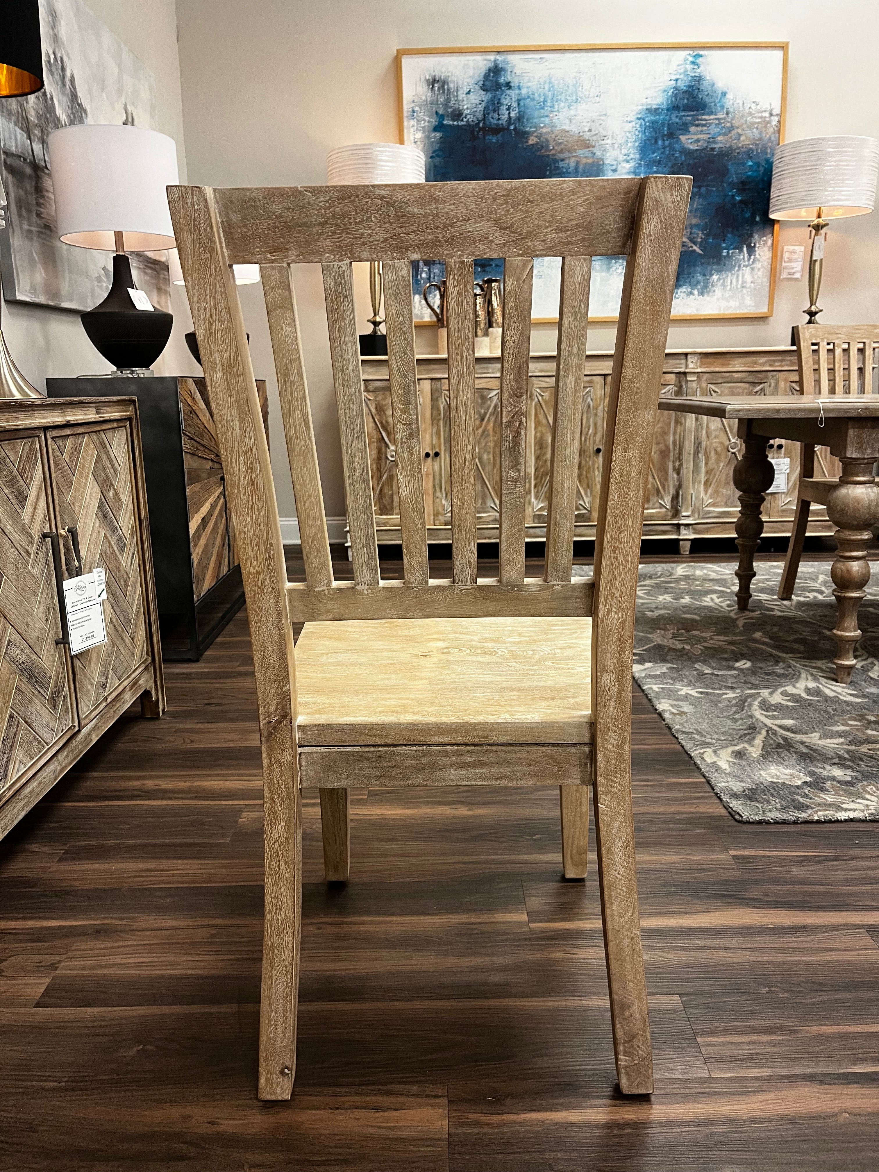 Joshua Slat Back Dining Chair - New White Wash