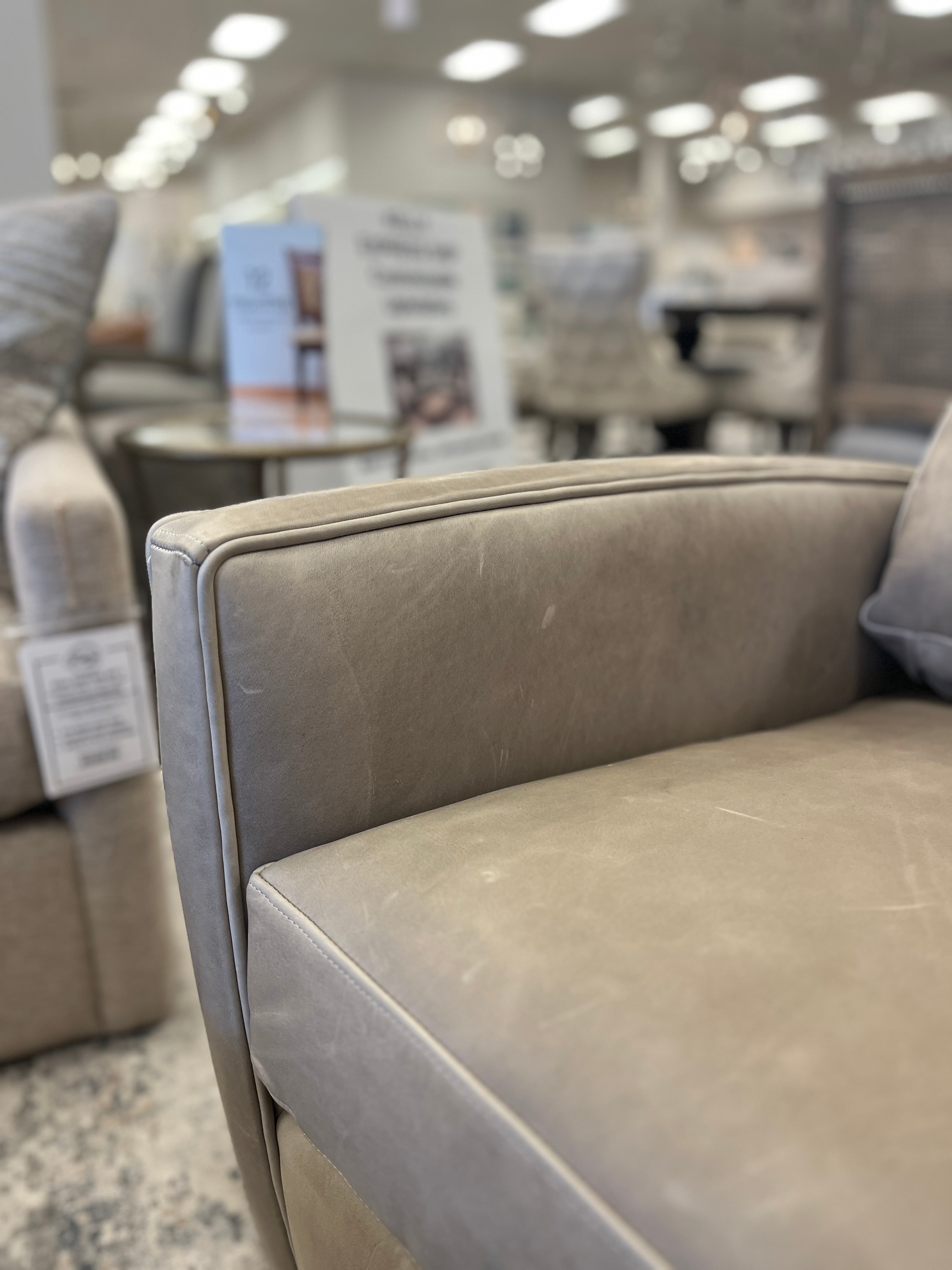 Matthew Express Ship 30" Top Grain Leather Swivel Glider - Putty