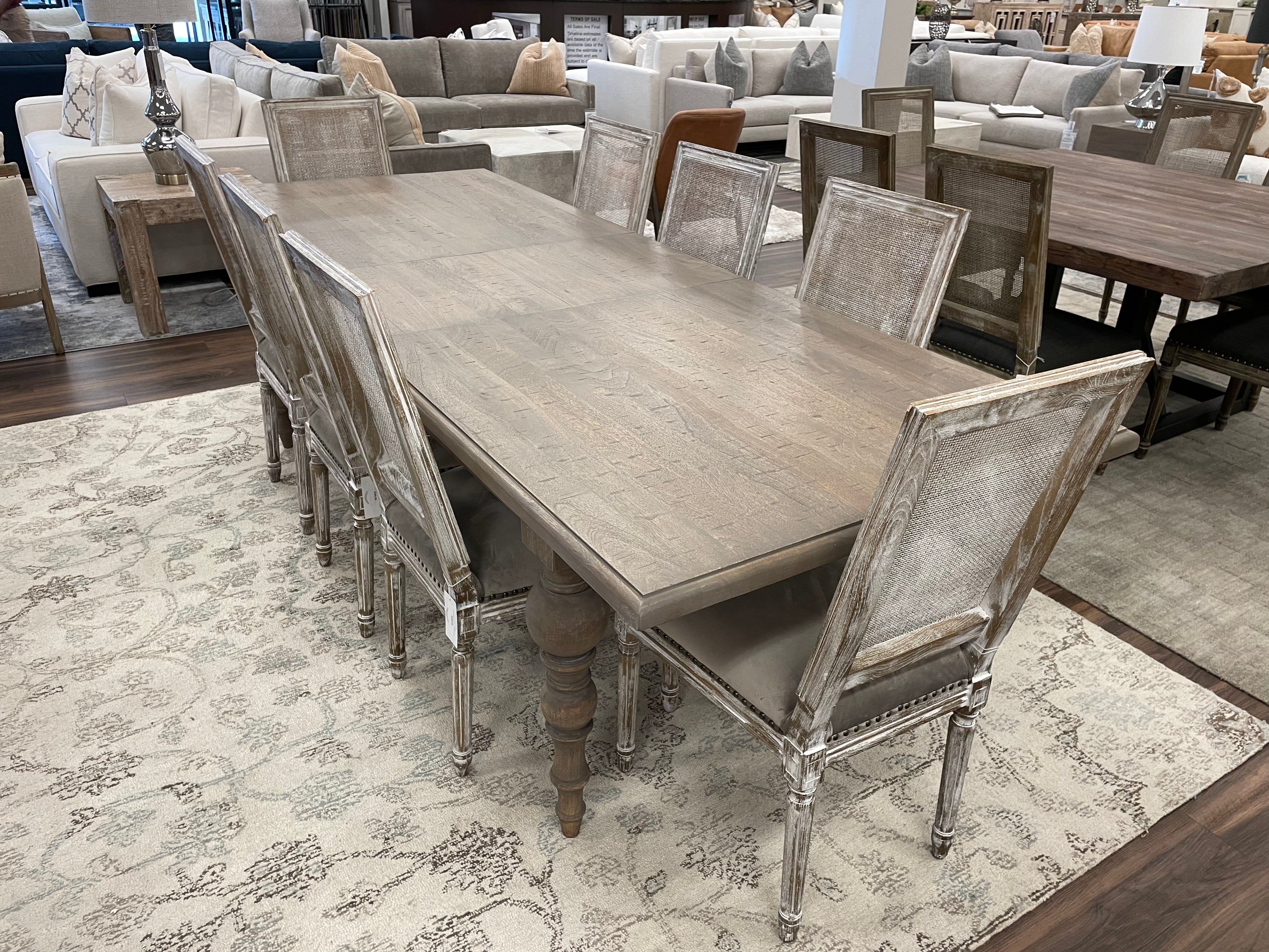 Salem 82" - 102" Extension Dining Table - Coastal Gray