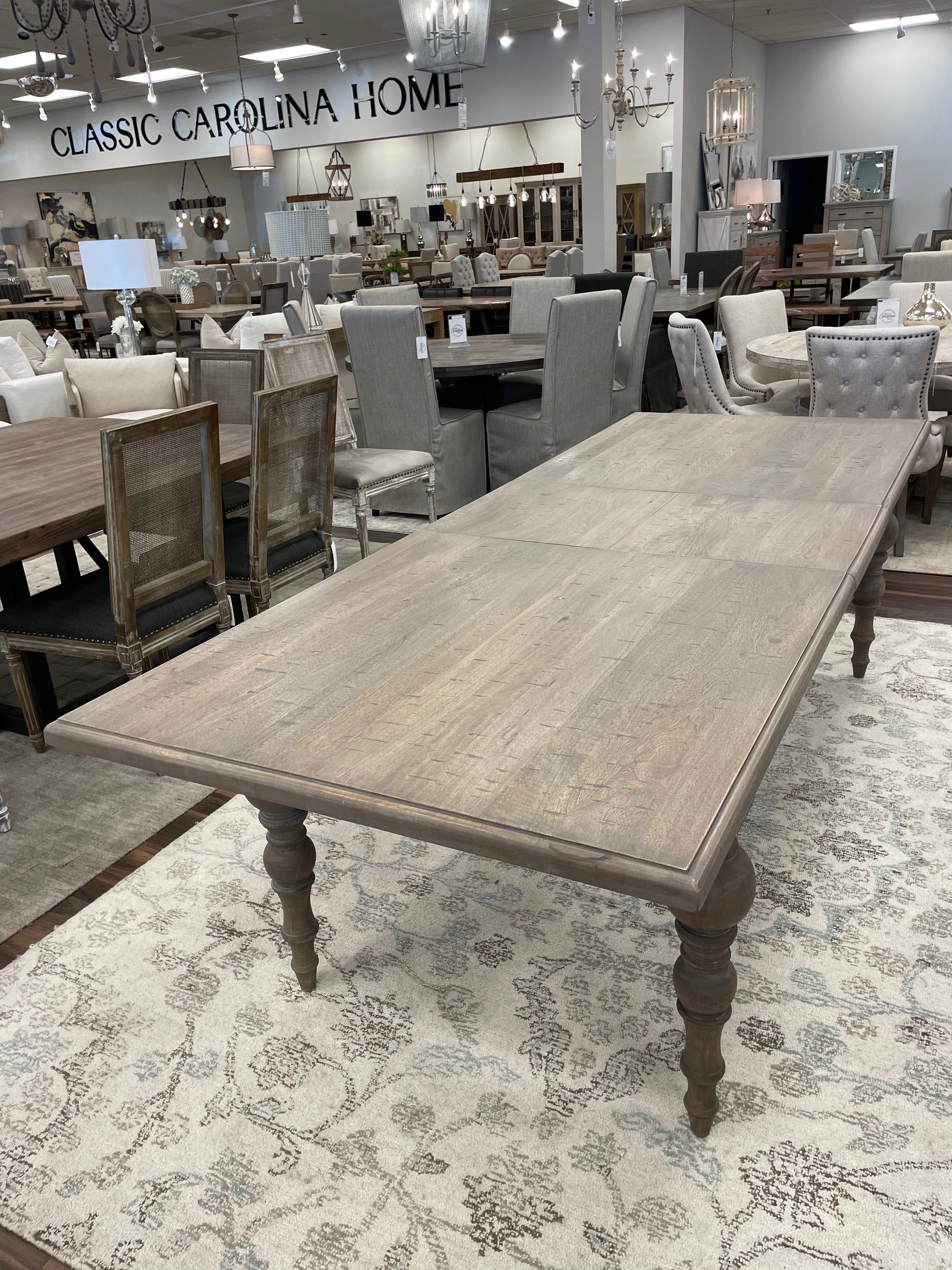 Salem 82" - 102" Extension Dining Table - Coastal Gray