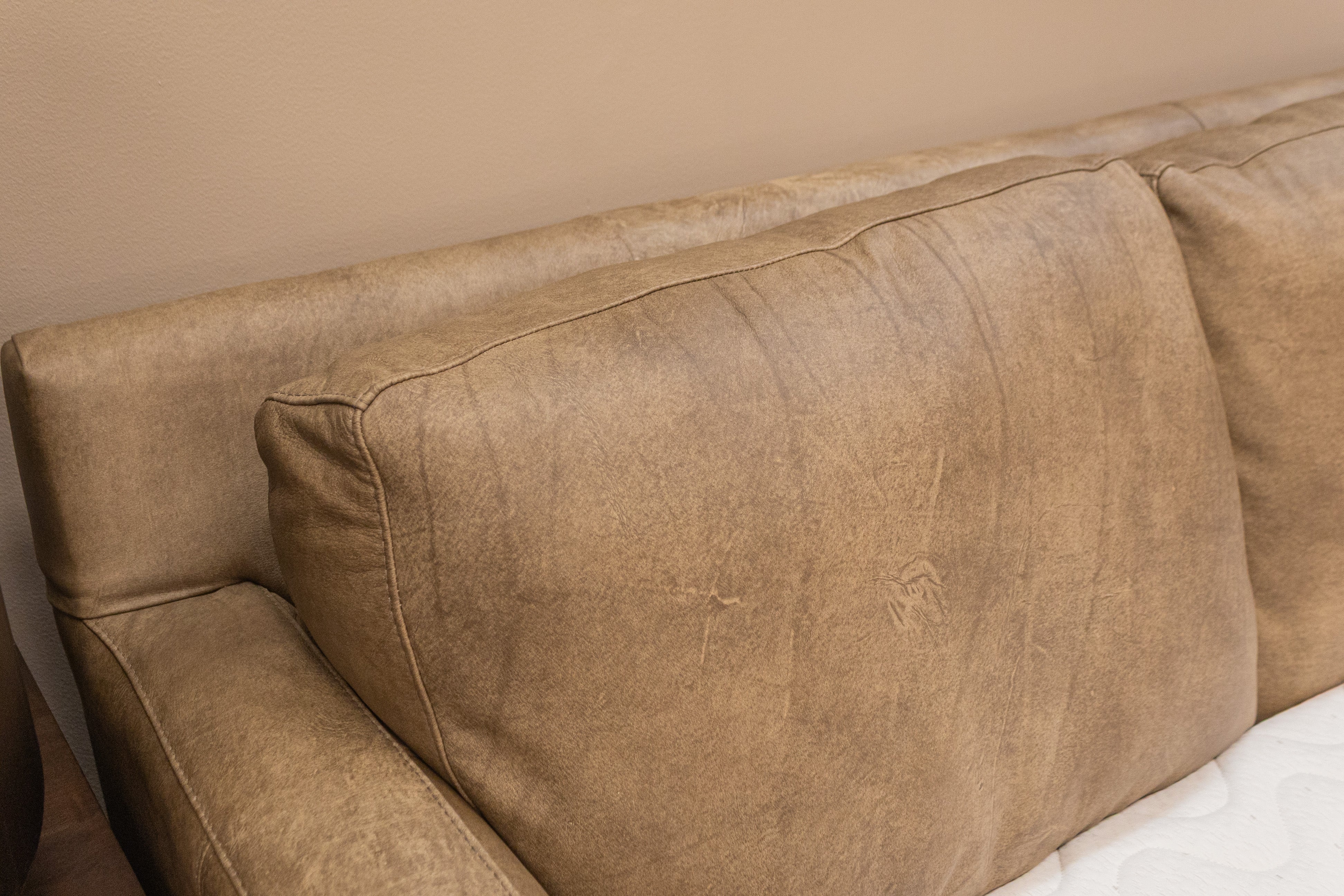 Amarillo 83" 3 Cushion Top Grain Leather Queen Sleeper Sofa - Bandera Taupe